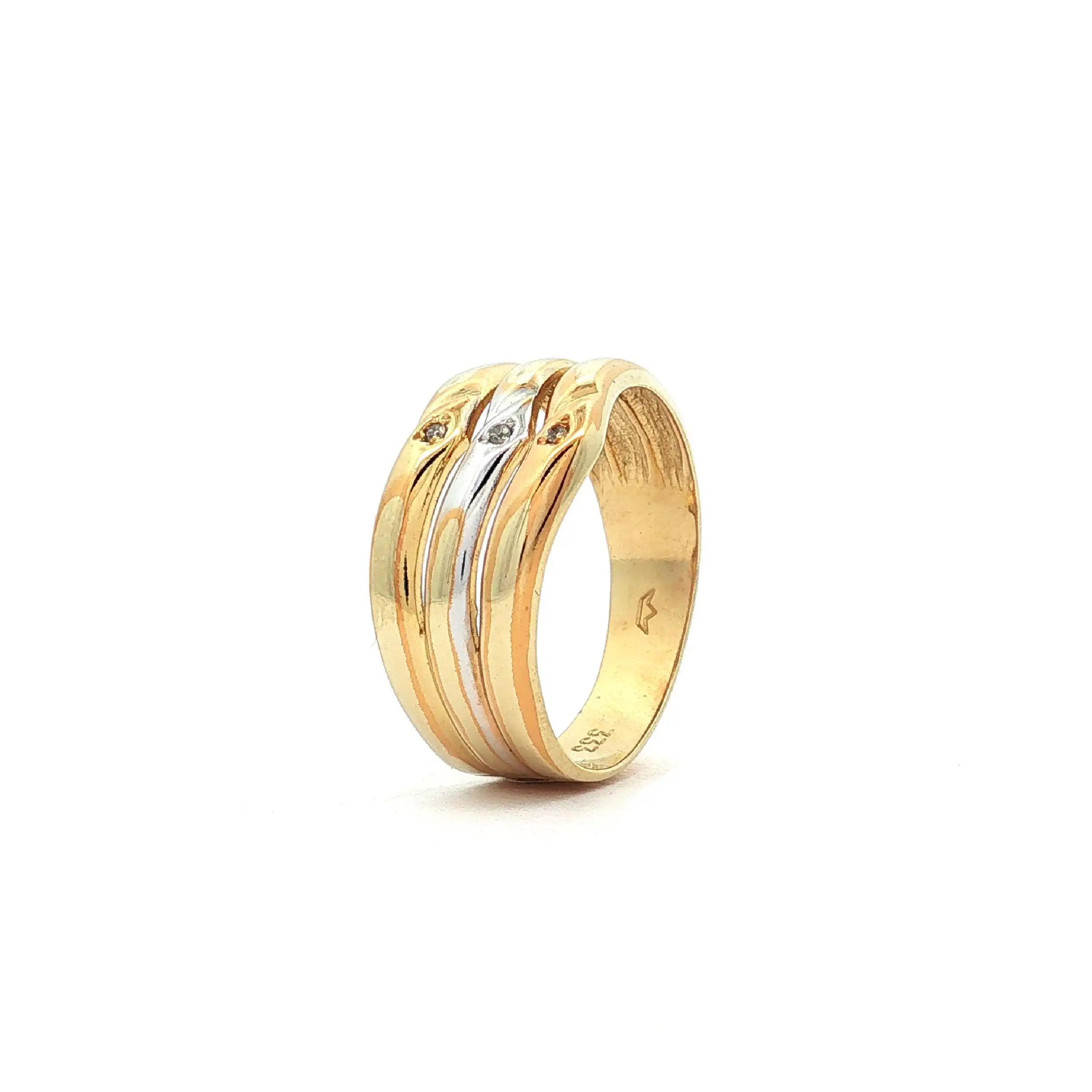 Ring Tricolor mit Diamanten Ring Tricolor mit Diamanten