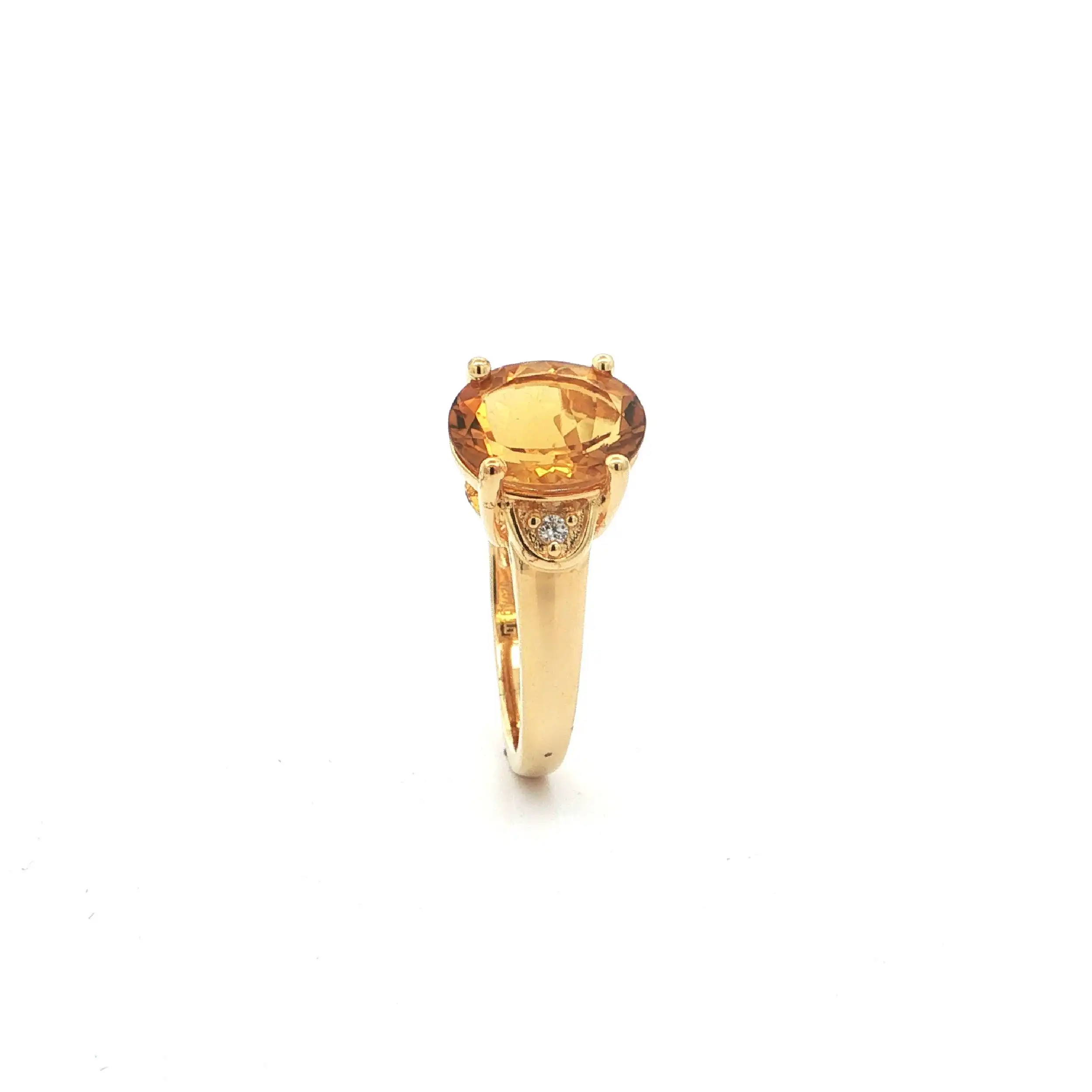 Silberring vergoldet mit Citrin & Zirkonia Silberring vergoldet mit Citrin & Zirkonia