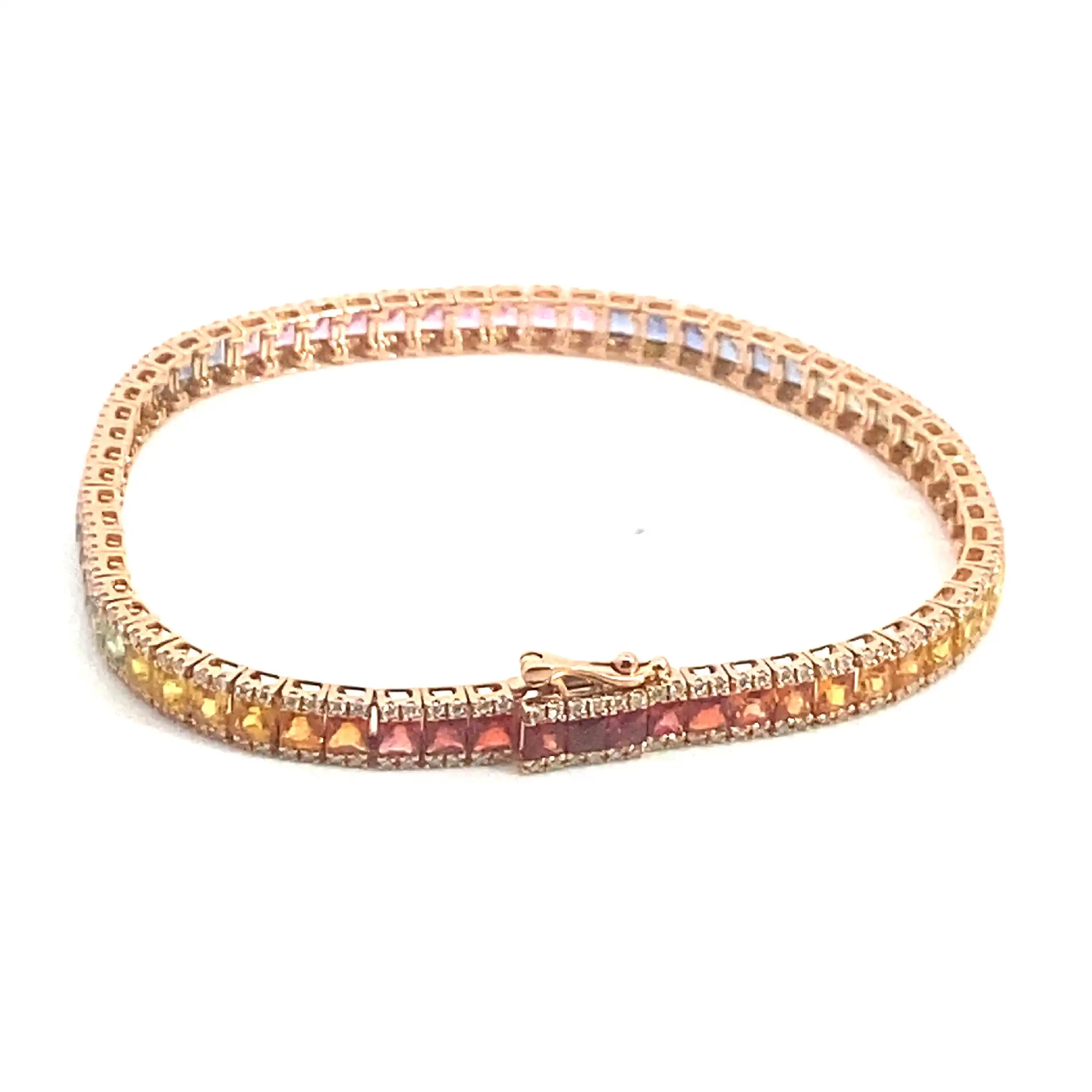 Armband Roségold mit Brillanten und Saphiren Armband Roségold mit Brillanten und Saphiren