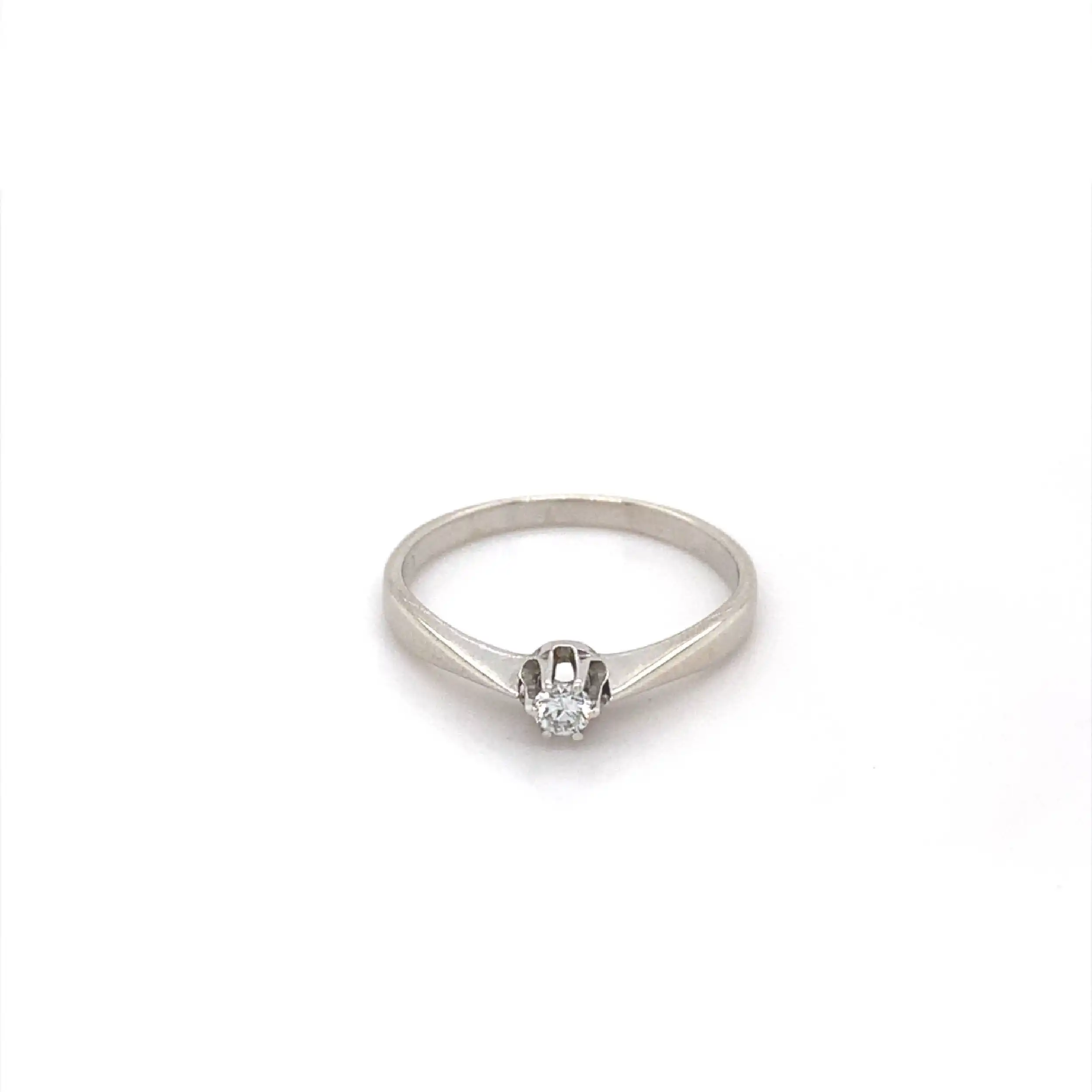 Ring Weißgold mit Brillant, graviert mit 0,13ct Ring Weißgold mit Brillant, graviert mit 0,13ct