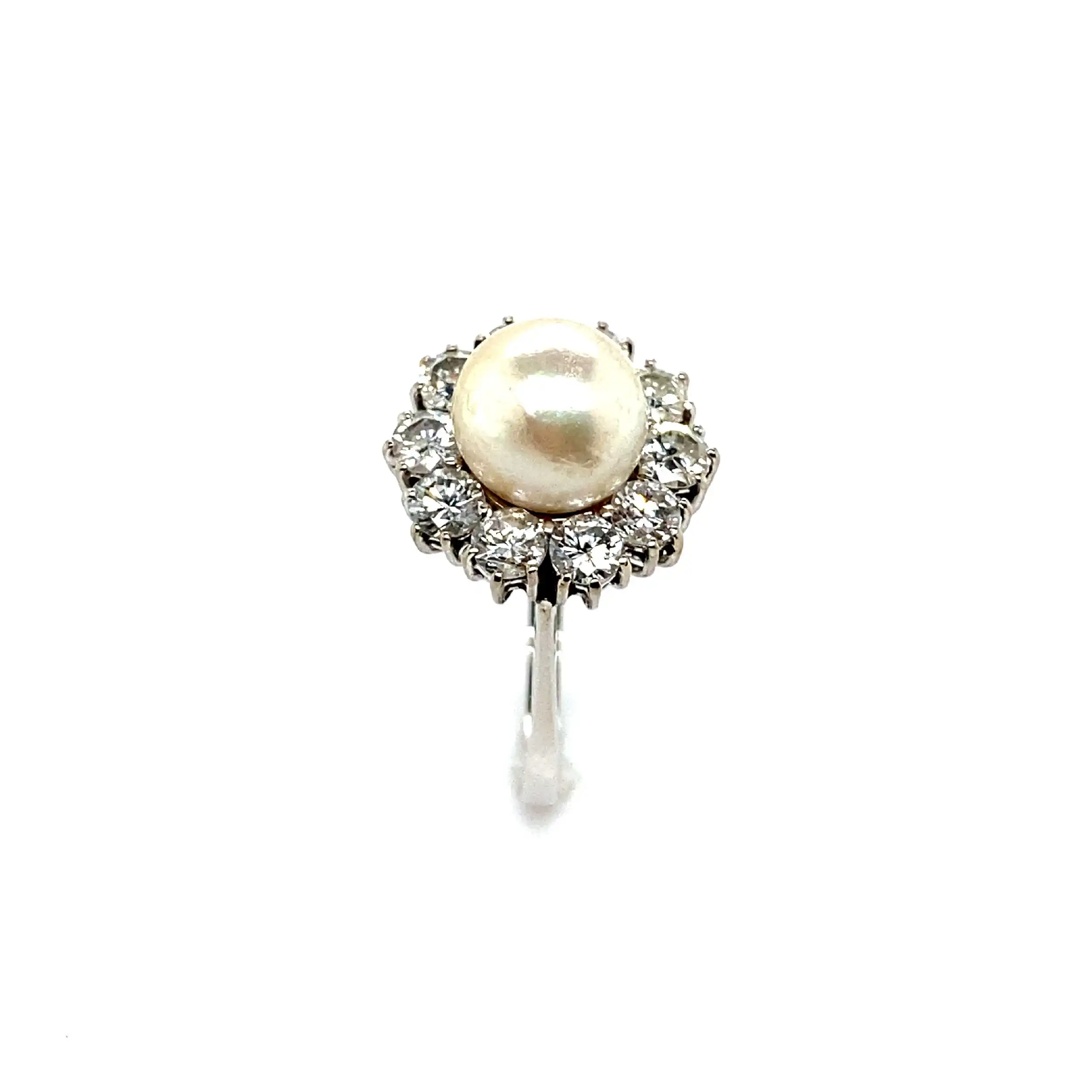 Ring Weißgold mit Perle und Brillanten Ring Weißgold mit Perle und Brillanten