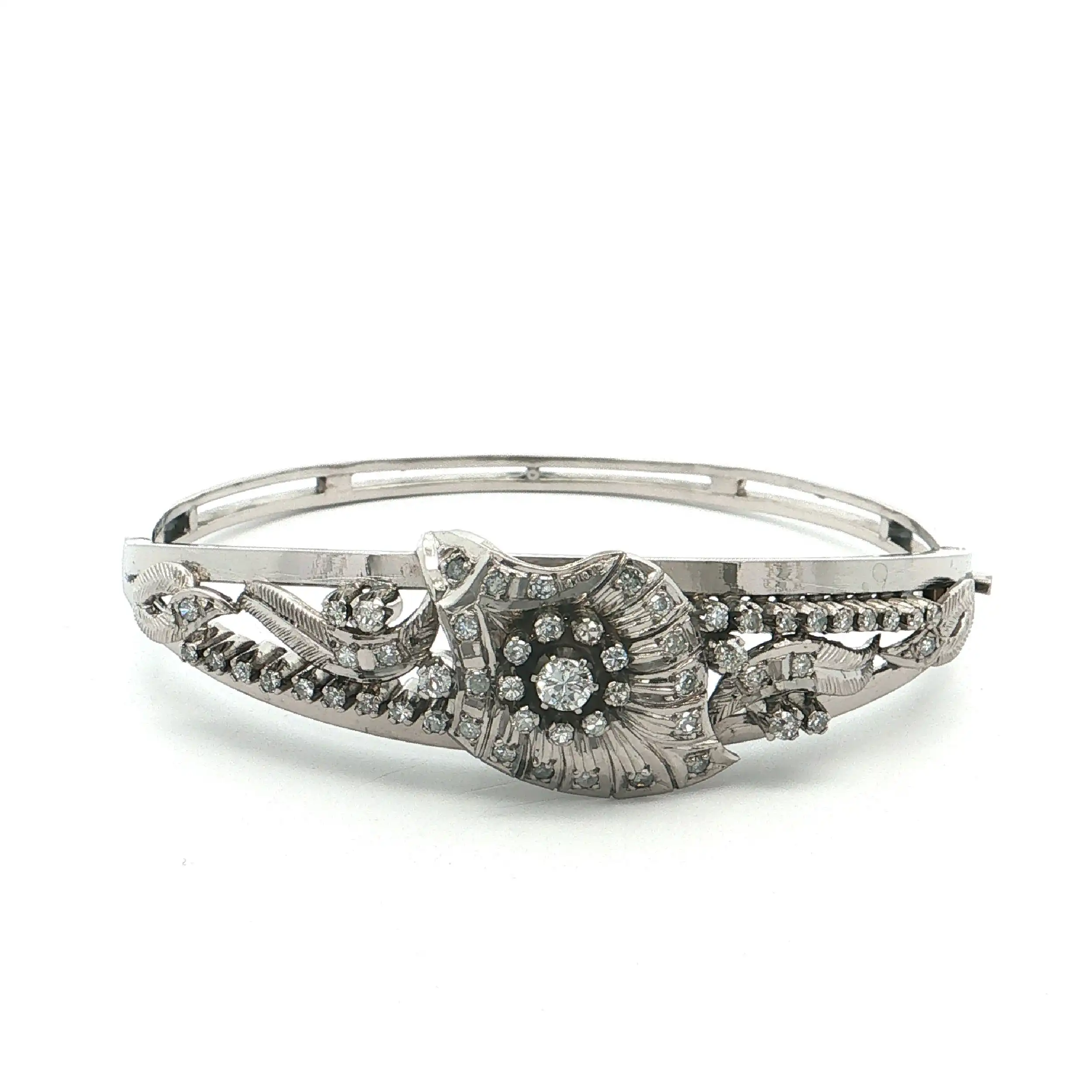 Armreif Weißgold mit Brillant und Diamanten