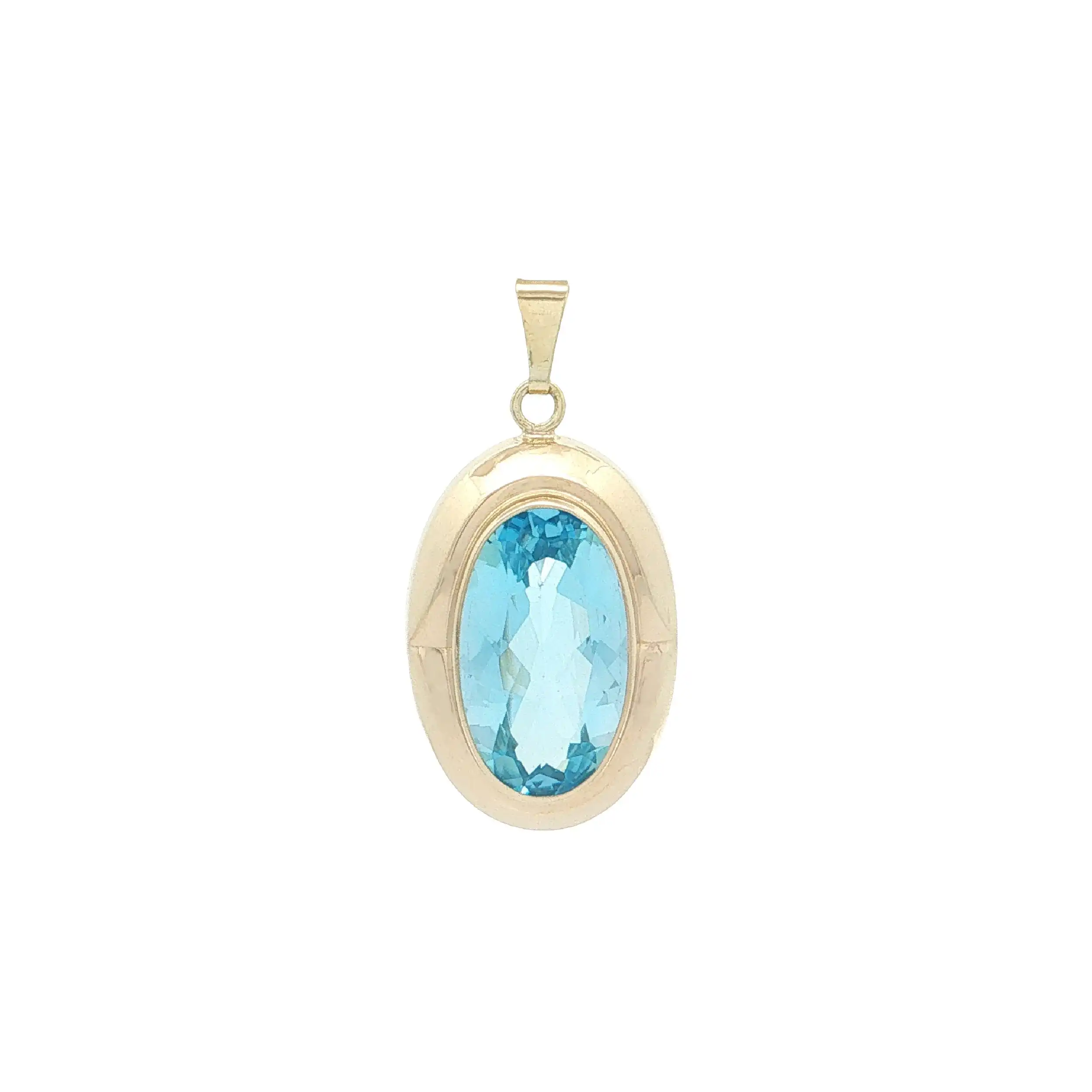 Anhänger Gelbgold mit Blautopas