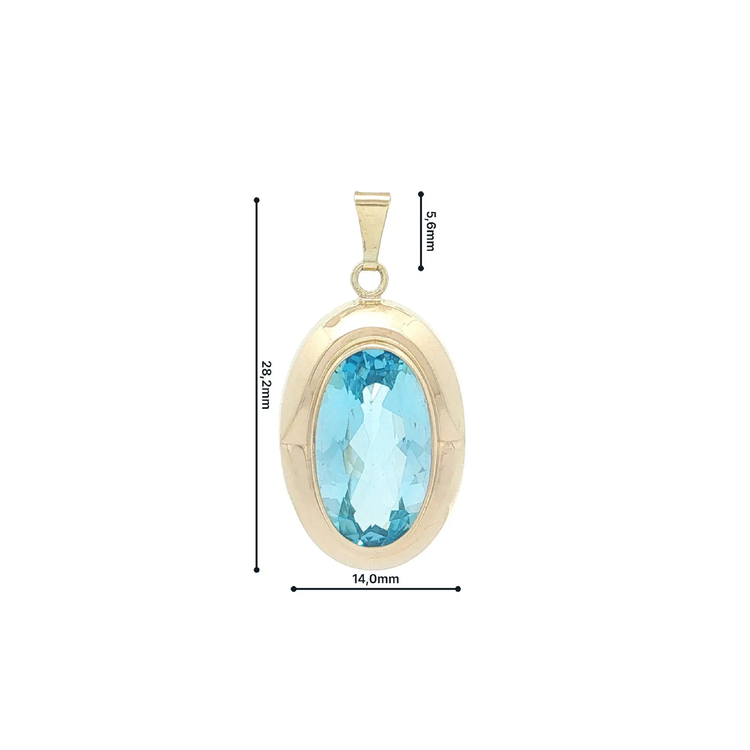 Anhänger Gelbgold mit Blautopas