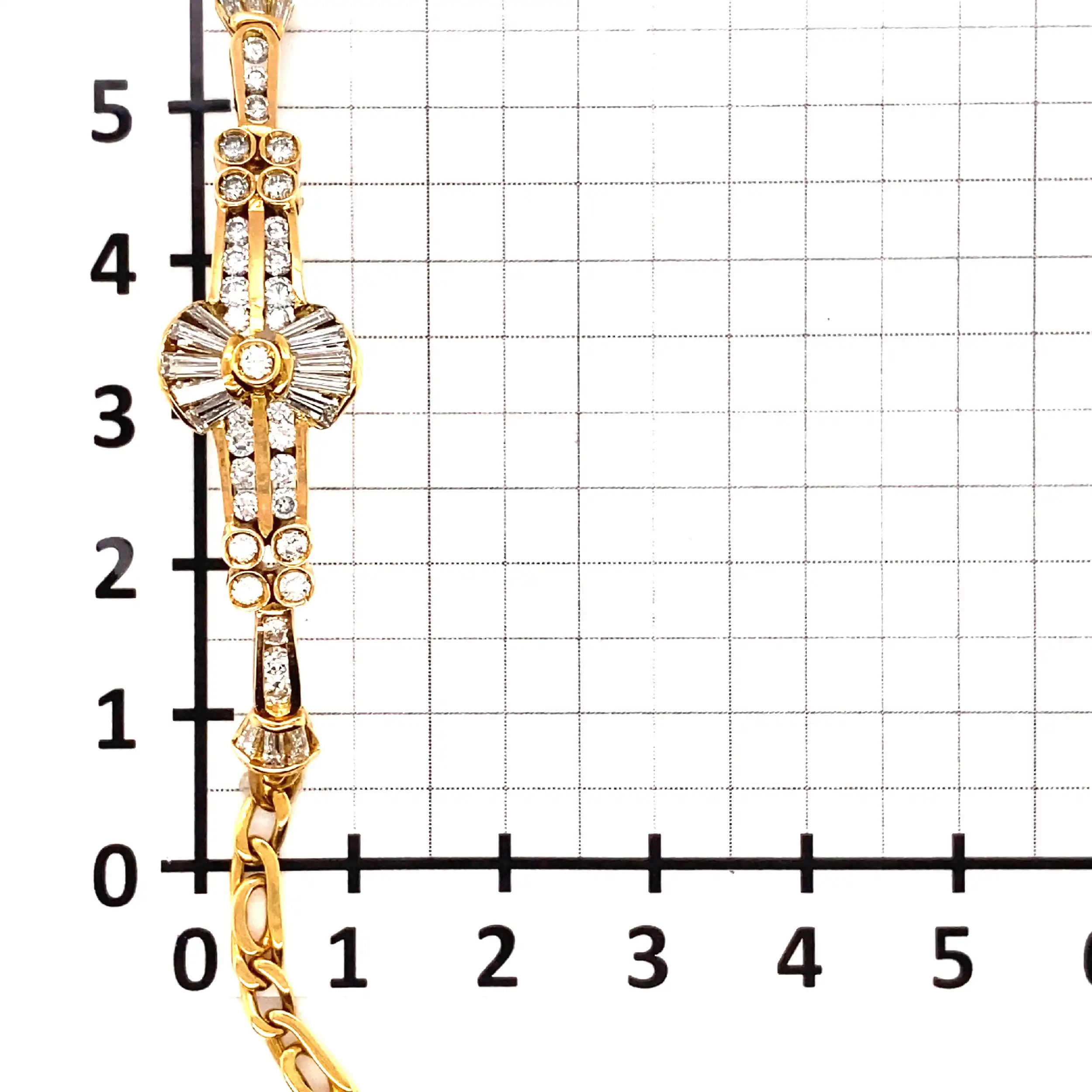 Armband Gelbgold mit Baguettediamanten und Brillanten Armband Gelbgold mit Baguettediamanten und Brillanten