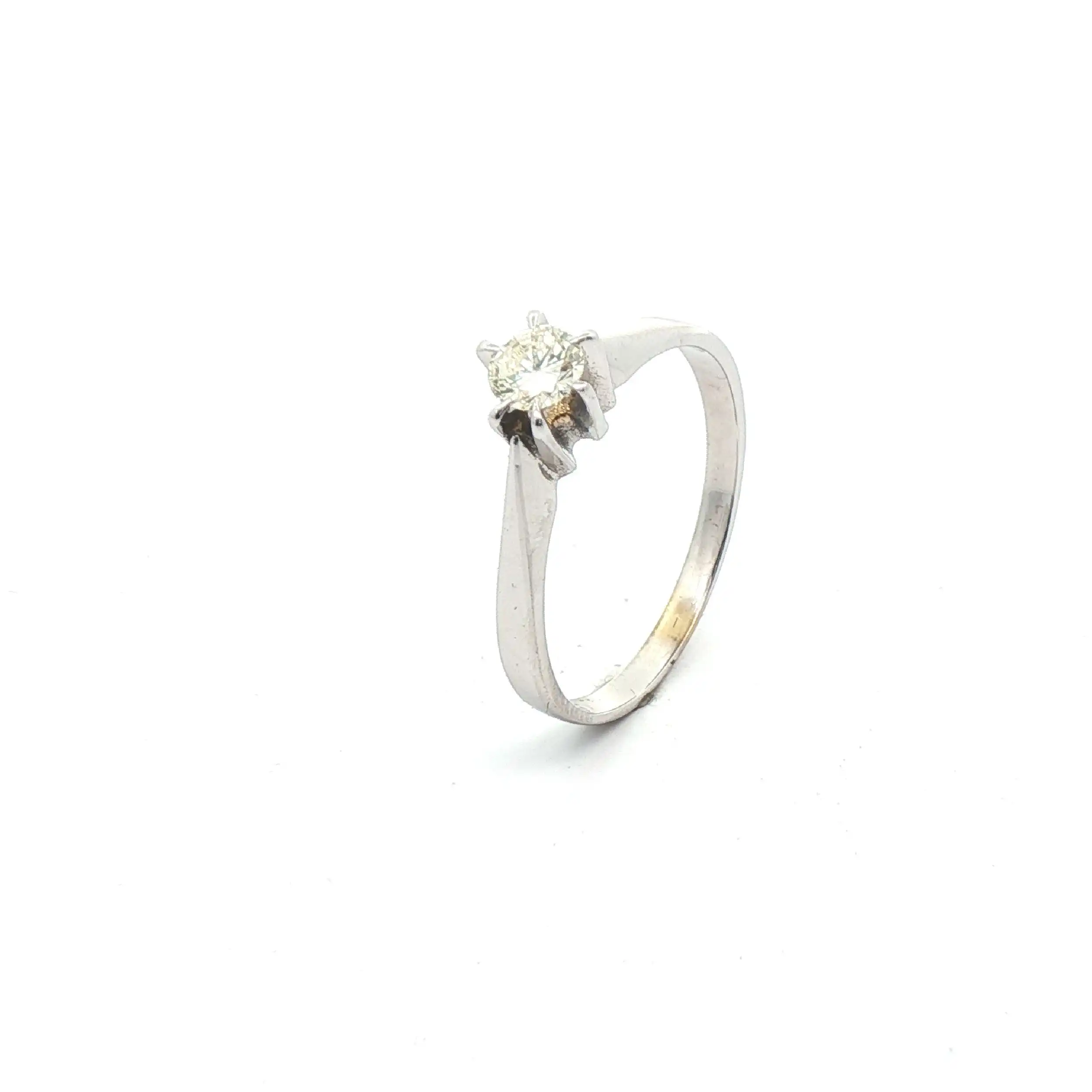 Ring Weißgold mit Brillant, graviert mit 0.25ct Ring Weißgold mit Brillant, graviert mit 0.25ct