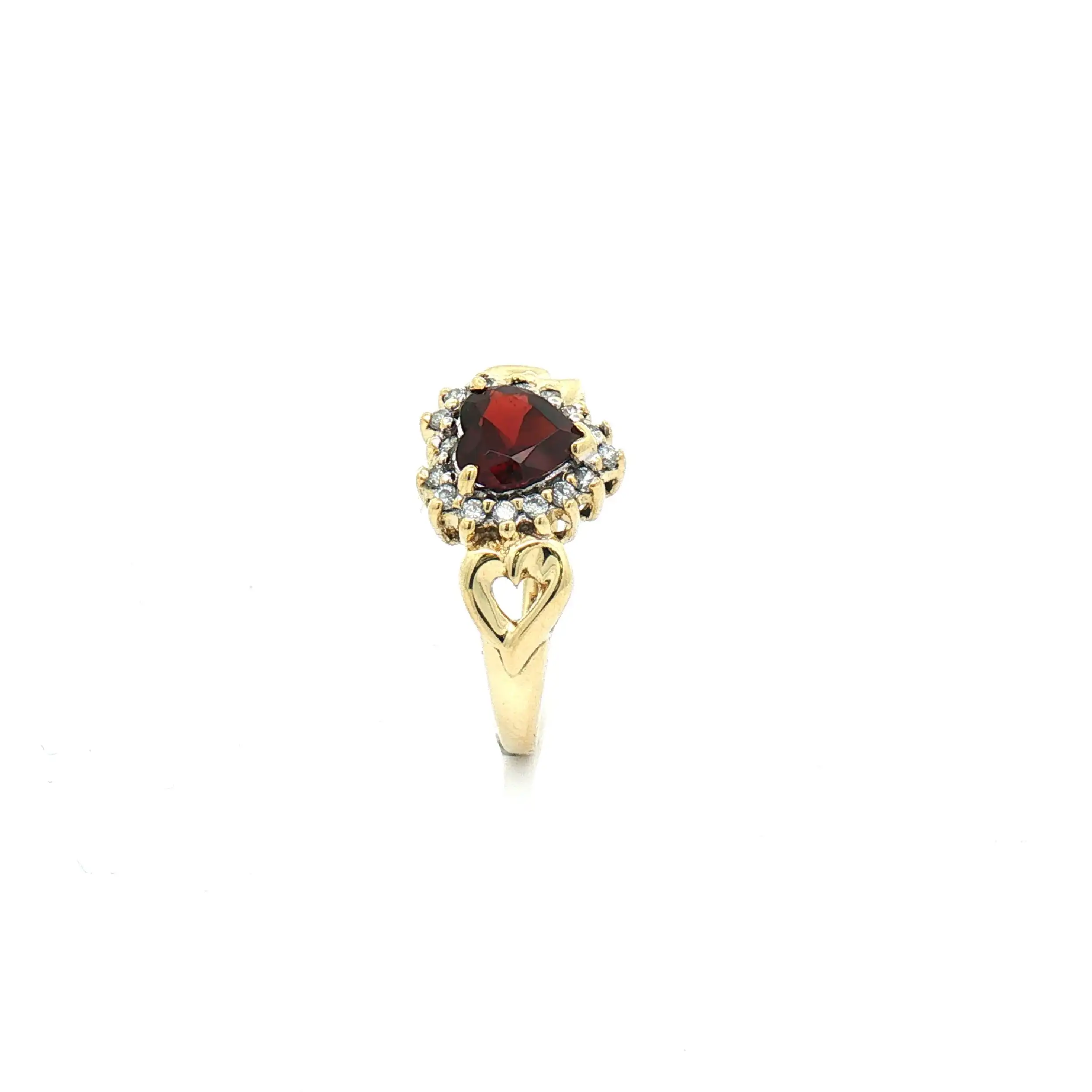 Ring Gelbgold mit Granat und Zirkonia Ring Gelbgold mit Granat und Zirkonia