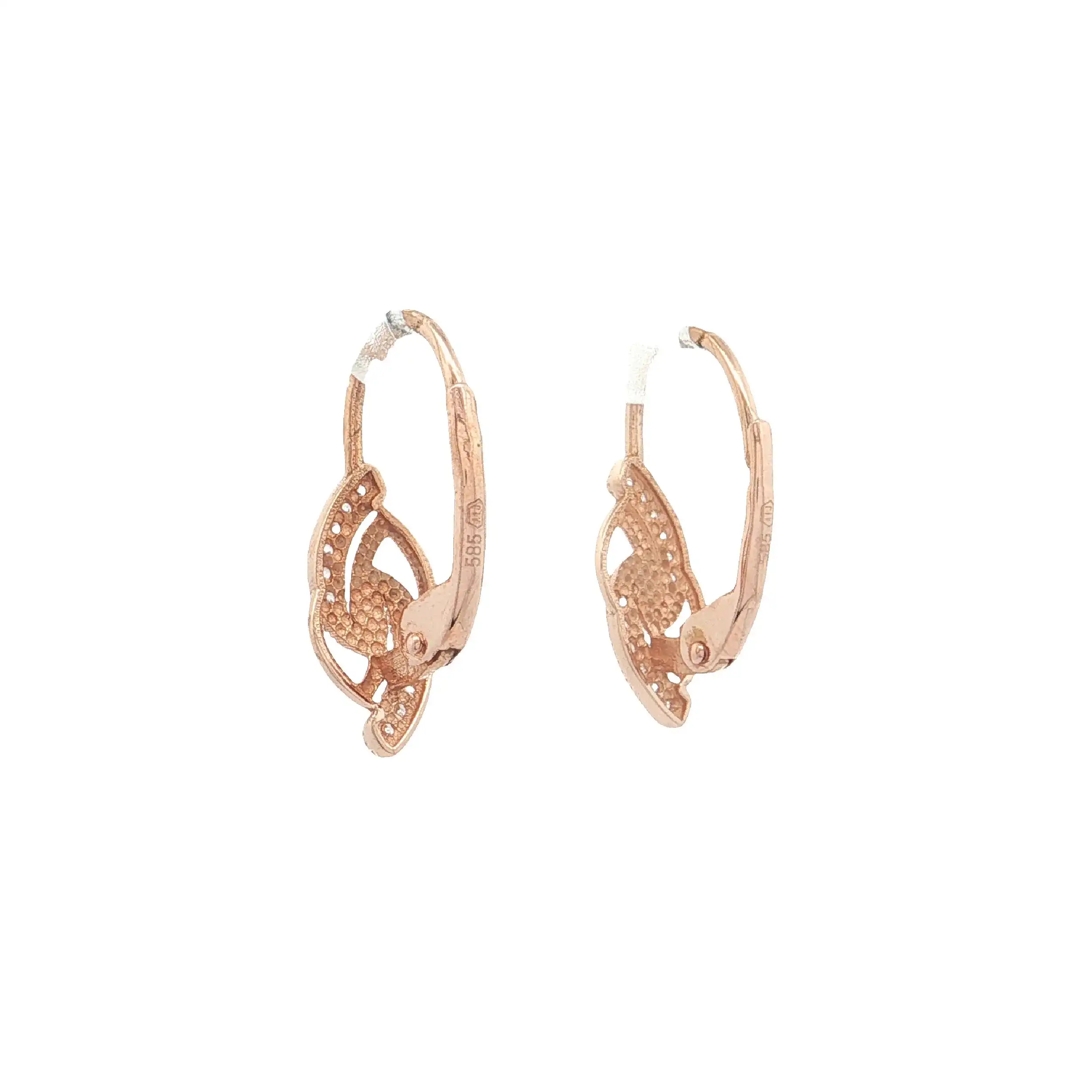 Ohrhänger Rotgold mit Zirkonia Ohrhänger Rotgold mit Zirkonia