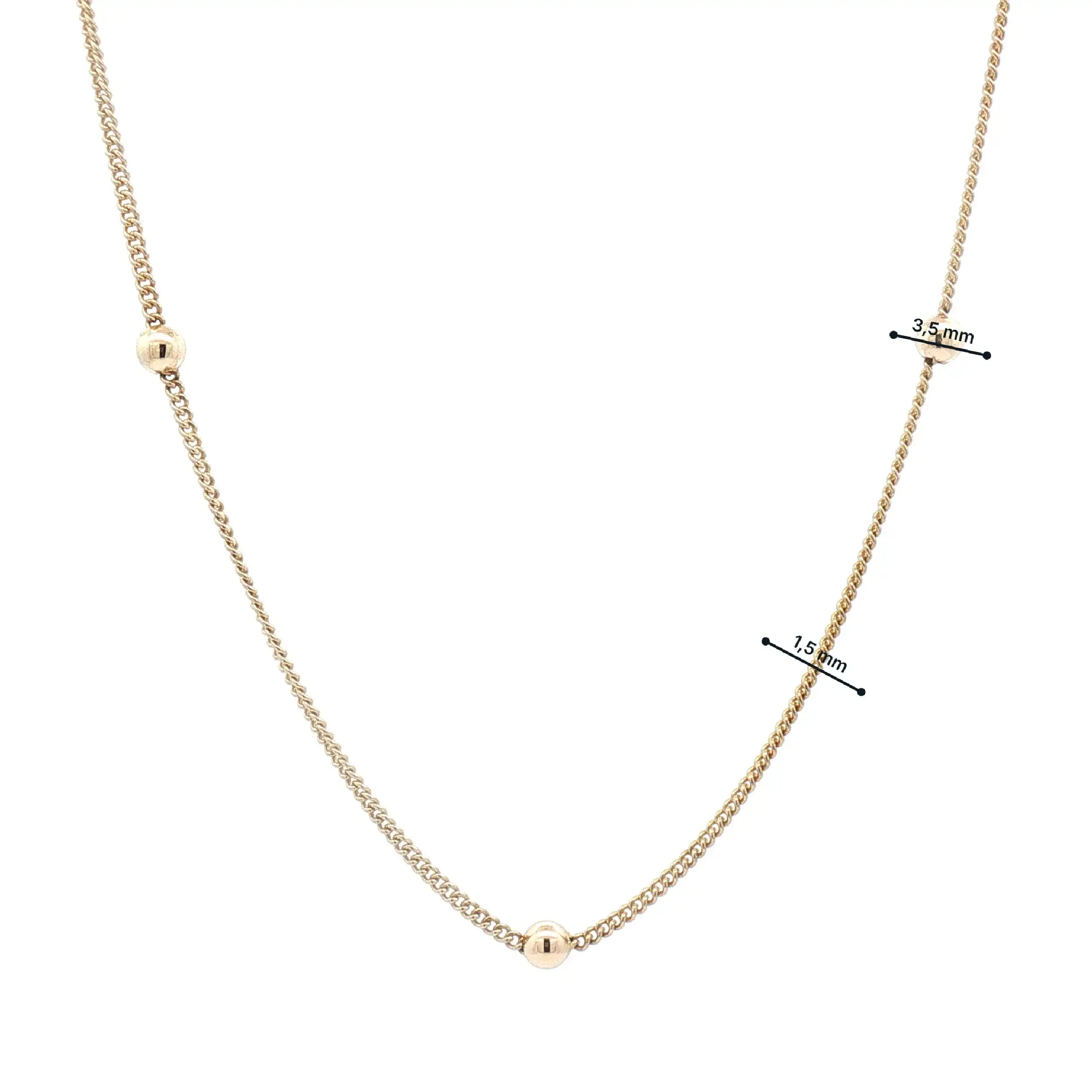 Panzerkette Gelbgold mit Kugeln Panzerkette Gelbgold mit Kugeln