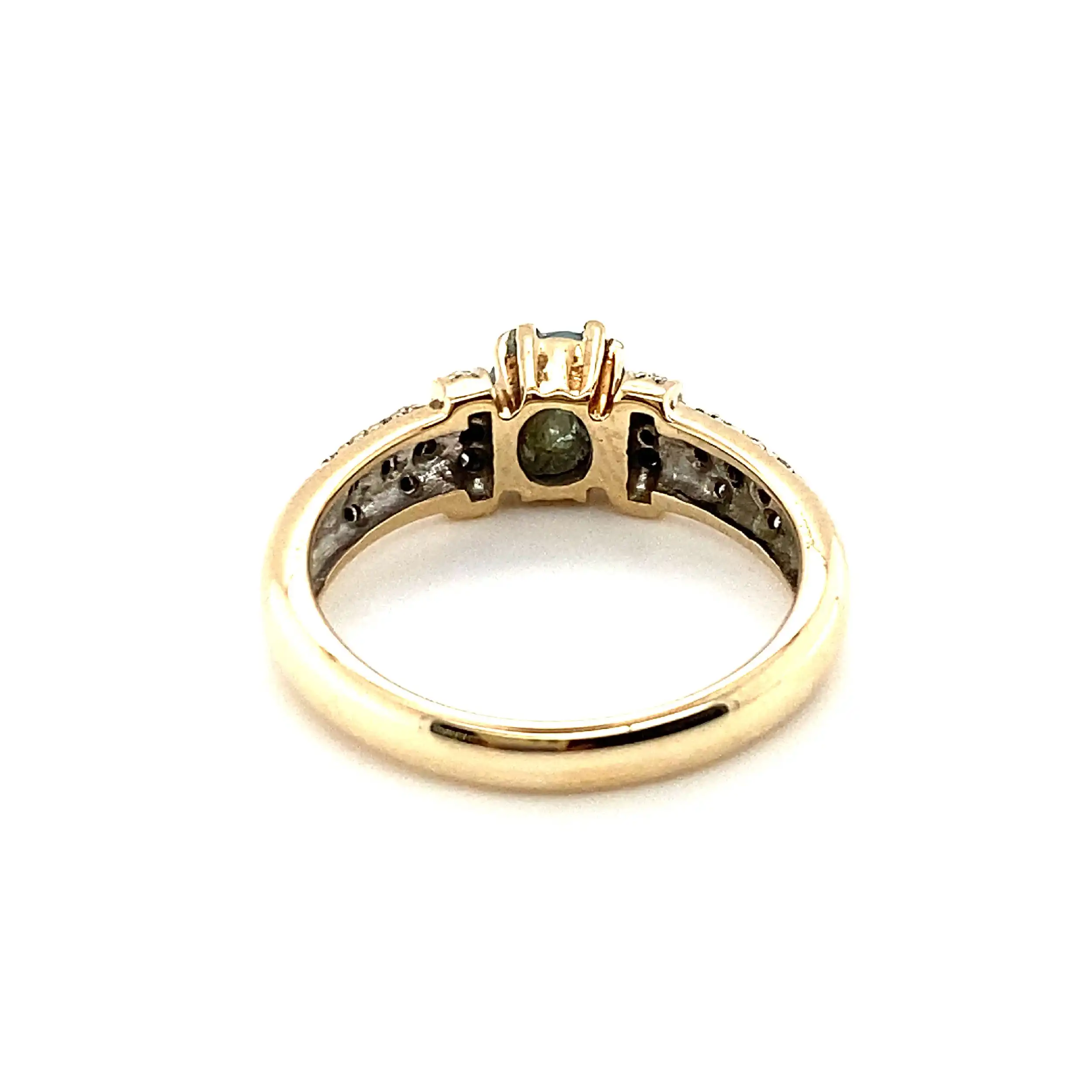 Ring Gelbgold mit blauem Farbstein und Diamanten Ring Gelbgold mit blauem Farbstein und Diamanten