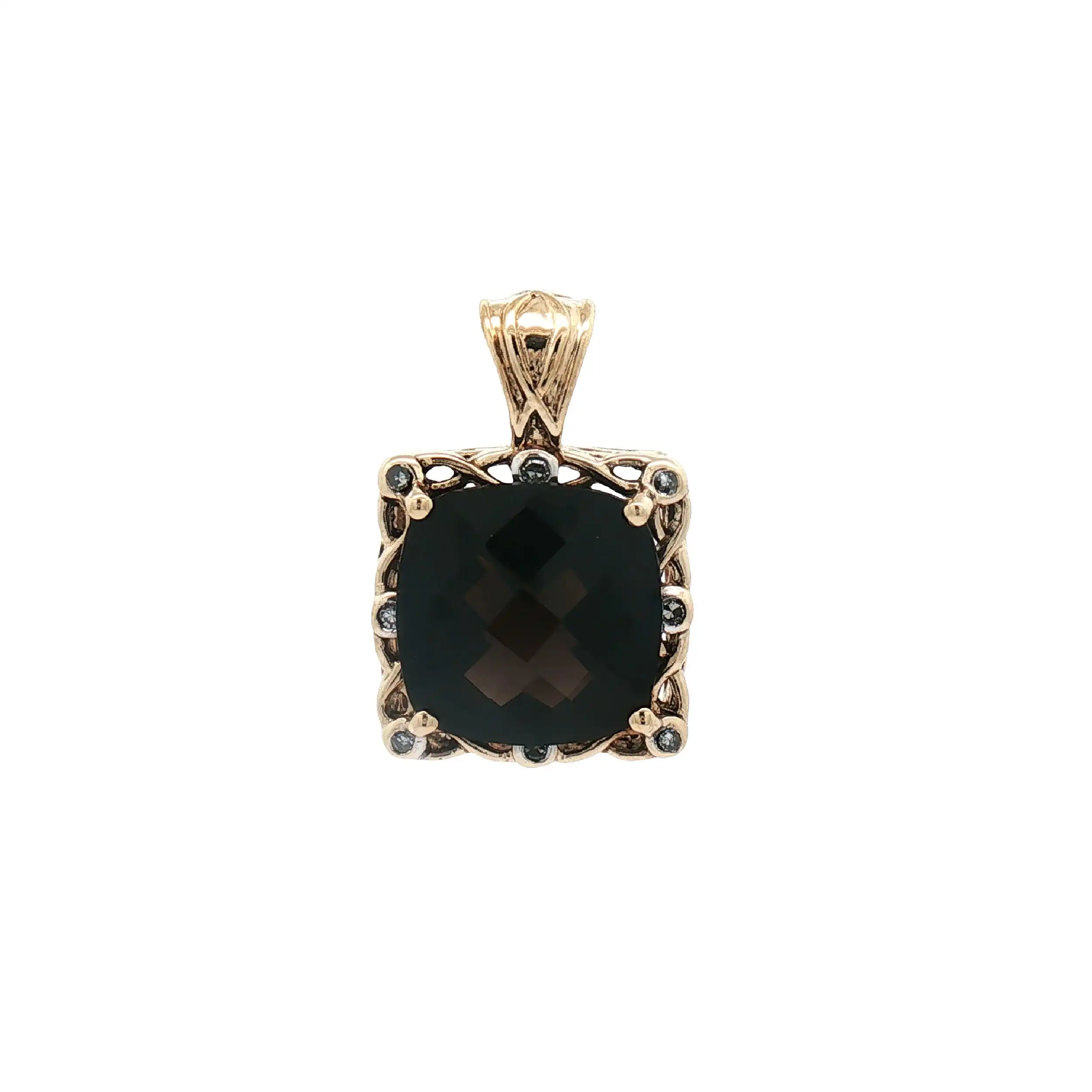 Anhänger Bicolor mit Rauchquarz und Diamanten Anhänger Bicolor mit Rauchquarz und Diamanten