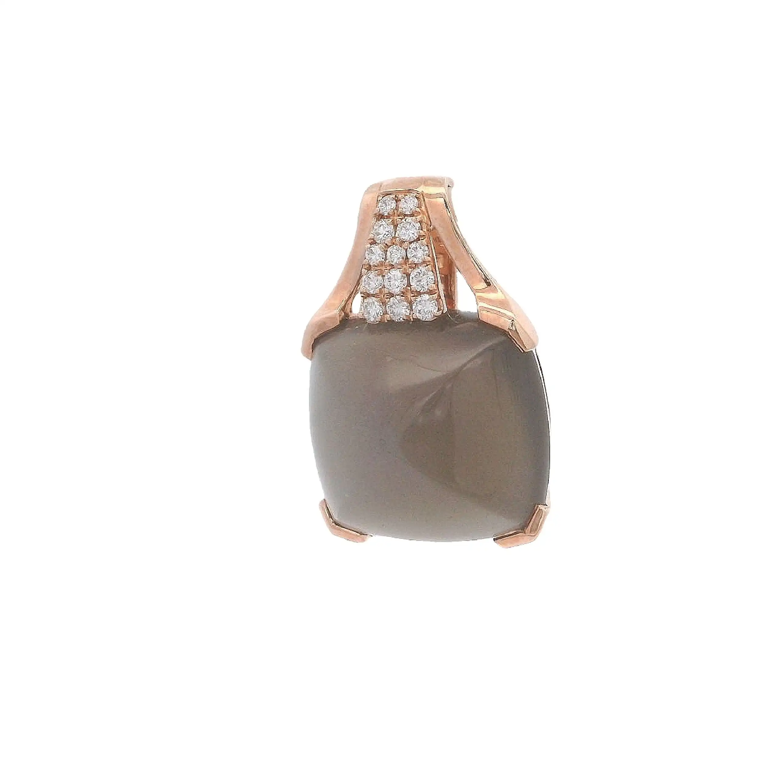 Anhänger Roségold mit Mondstein Cabochon und Brillanten
