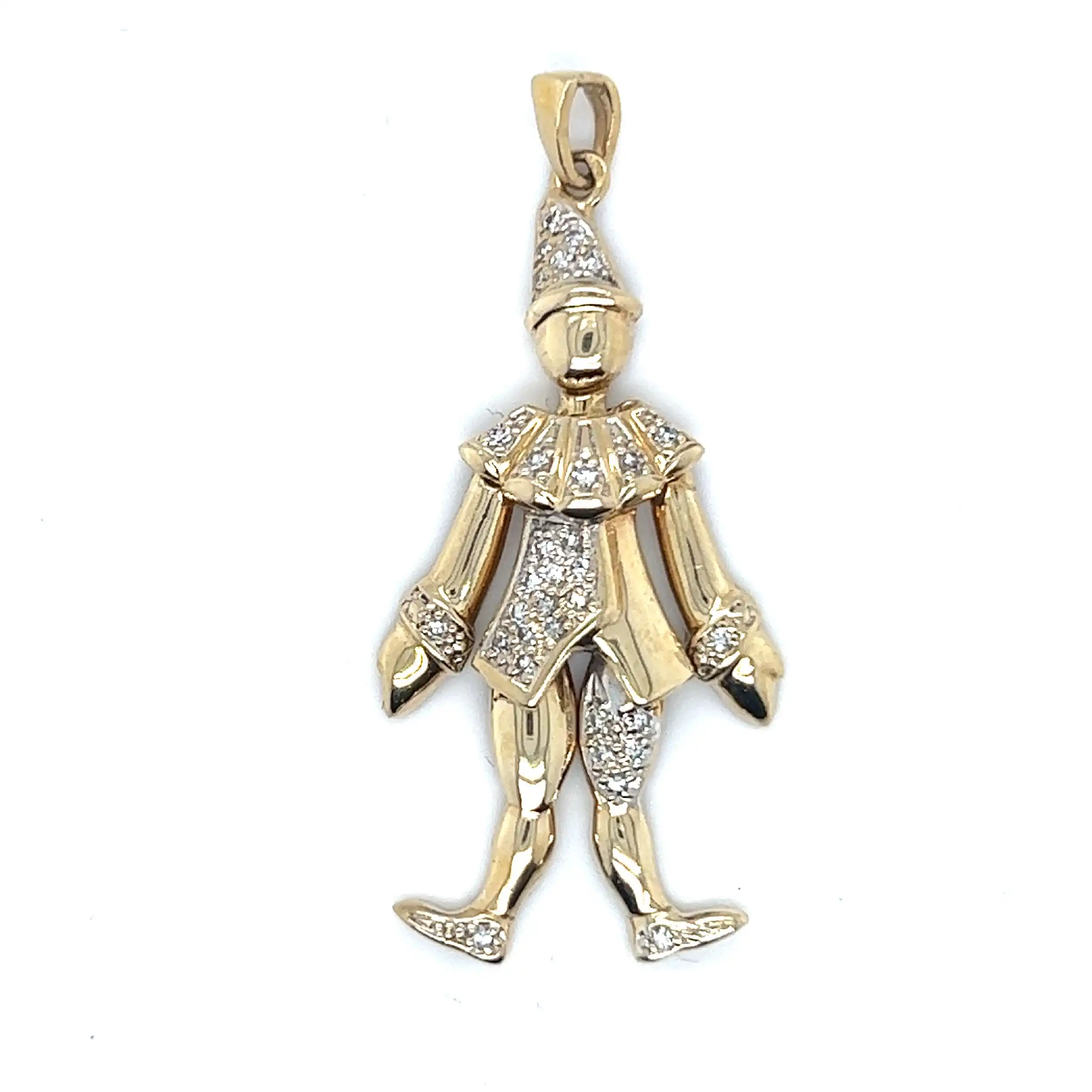 Anhänger Harlekin Gelbgold mit Diamanten, graviert mit 0,25ct Anhänger Harlekin Gelbgold mit Diamanten, graviert mit 0,25ct