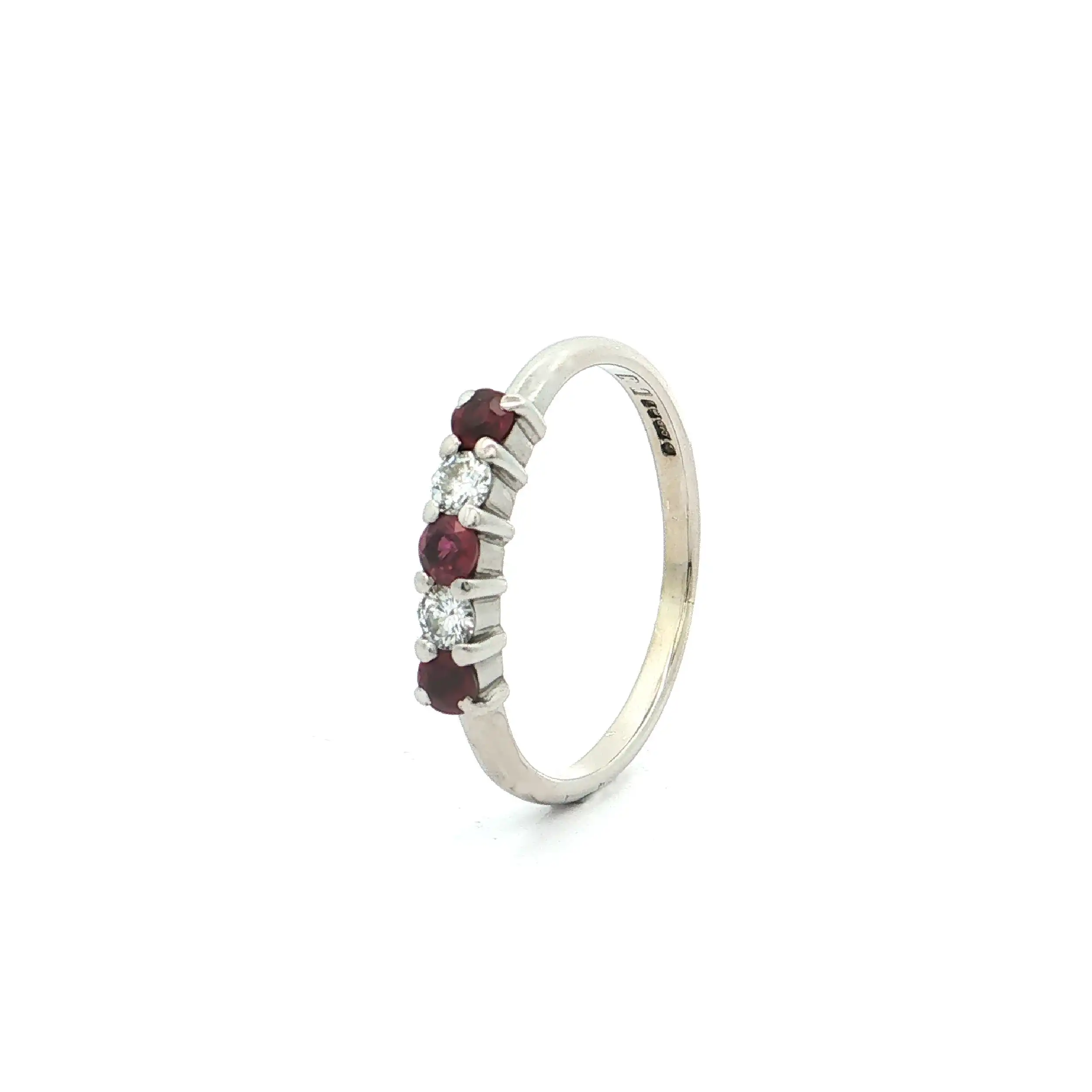 Ring Weißgold mit Rubinen und Brillanten