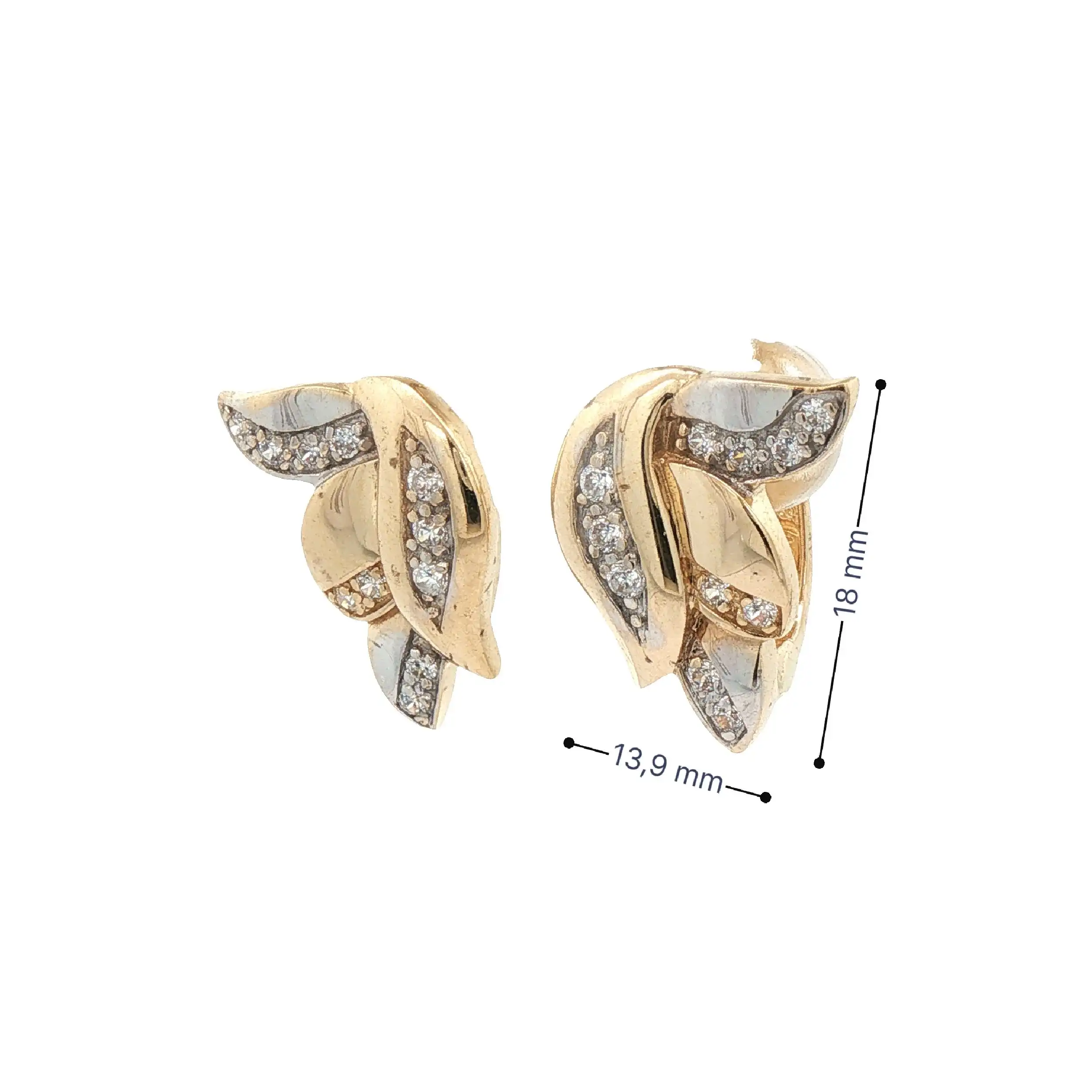 Ohrstecker Bicolor mit Zirkonia Ohrstecker Bicolor mit Zirkonia
