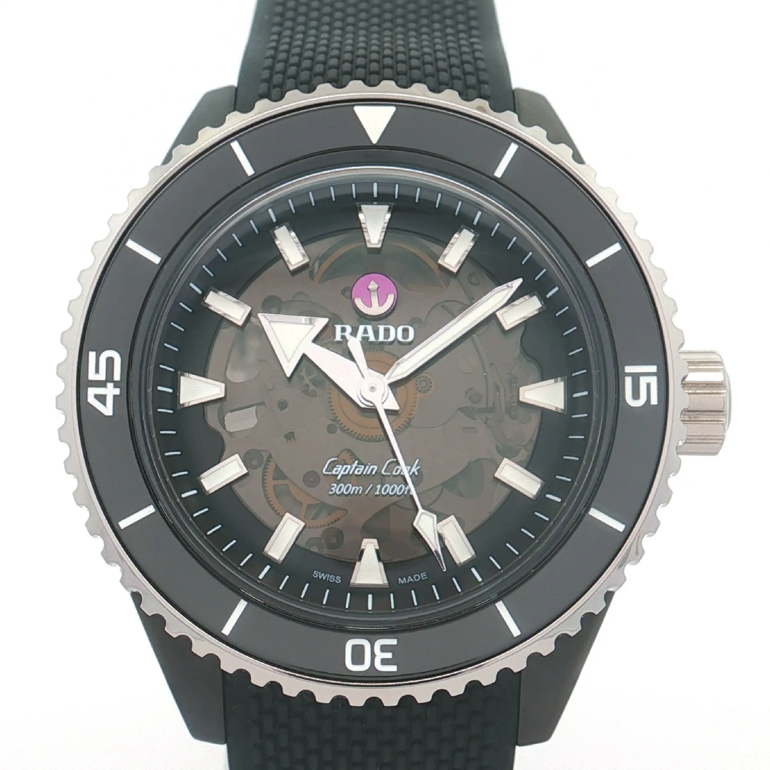 Herrenuhr Rado Captain Cook Black Kautschuk Band, wie neu! Herrenuhr Rado Captain Cook Black Kautschuk Band, wie neu!