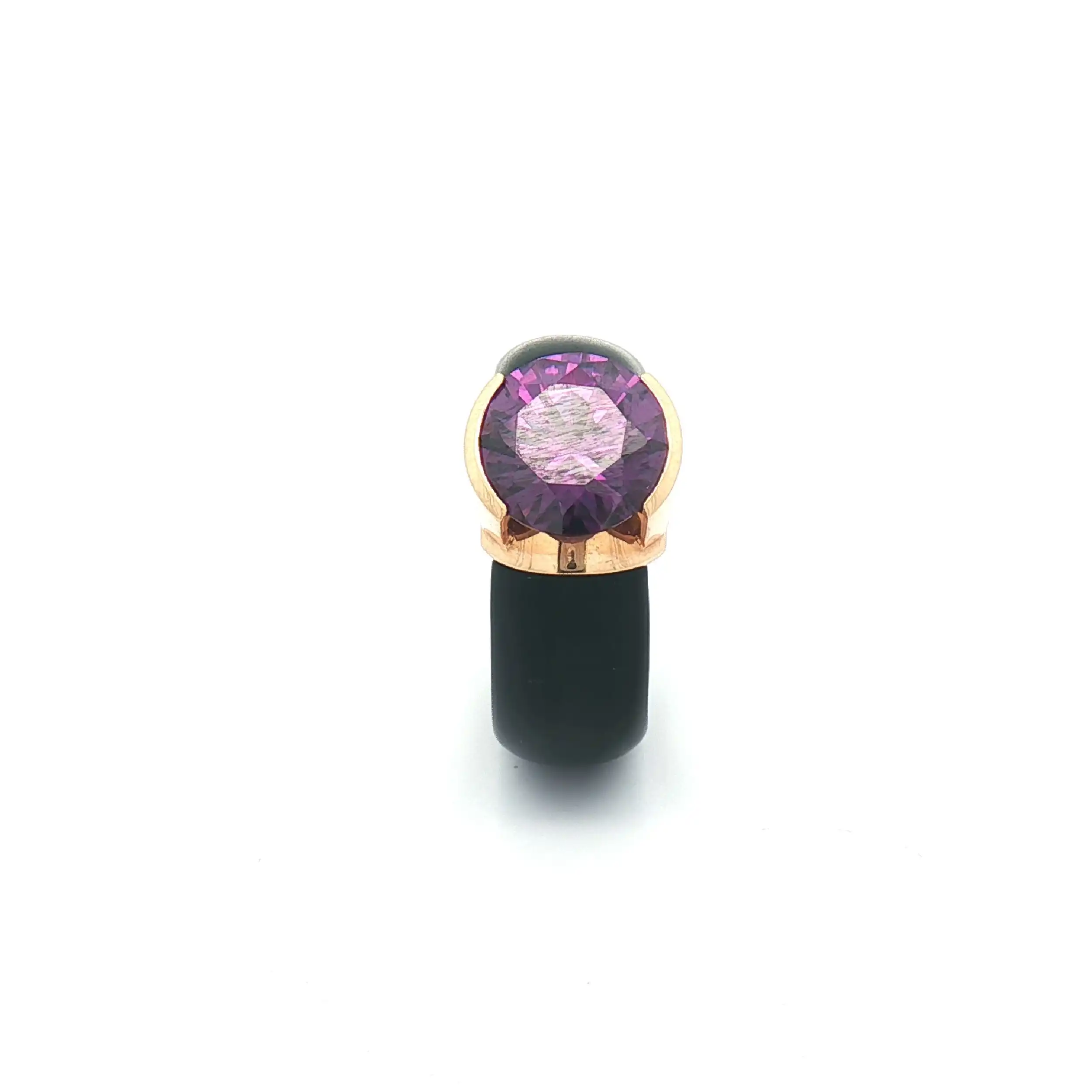 Ring Gelbgold/Kautschuk Bunz mit Amethyst Ring Gelbgold/Kautschuk Bunz mit Amethyst