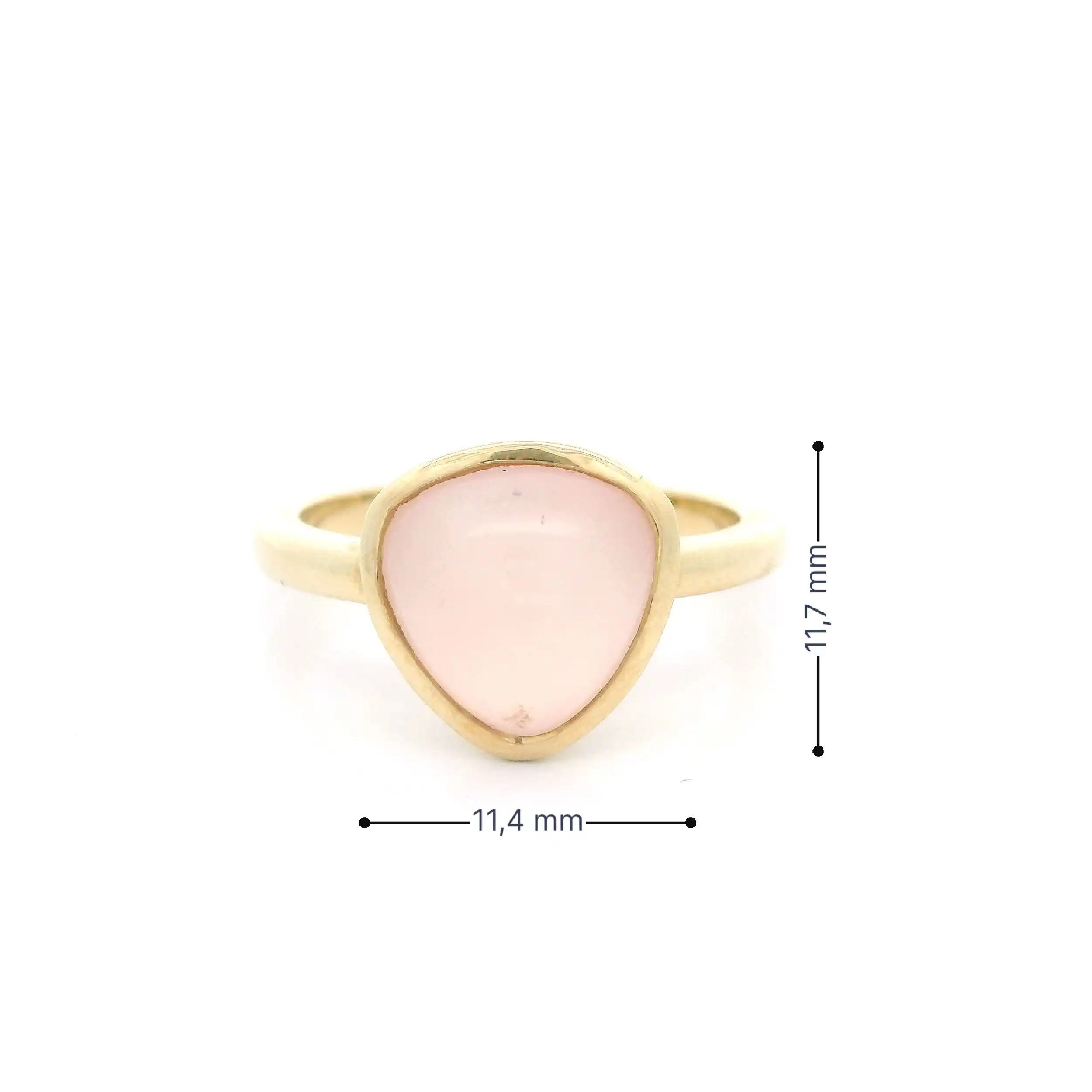 Ring Gelbgold mit Rosenquarz Cabochon