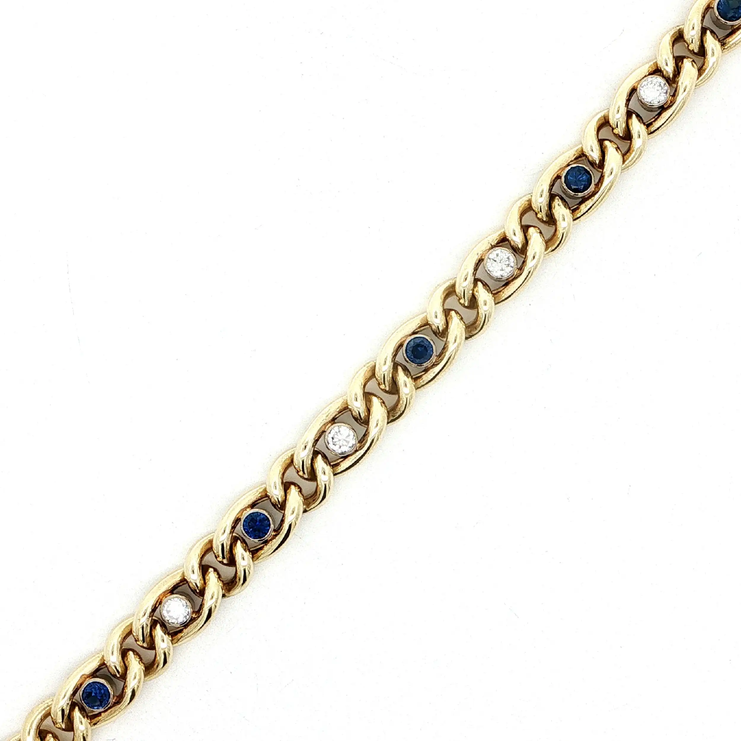 Panzerarmband Gelbgold mit Saphiren & Brillanten