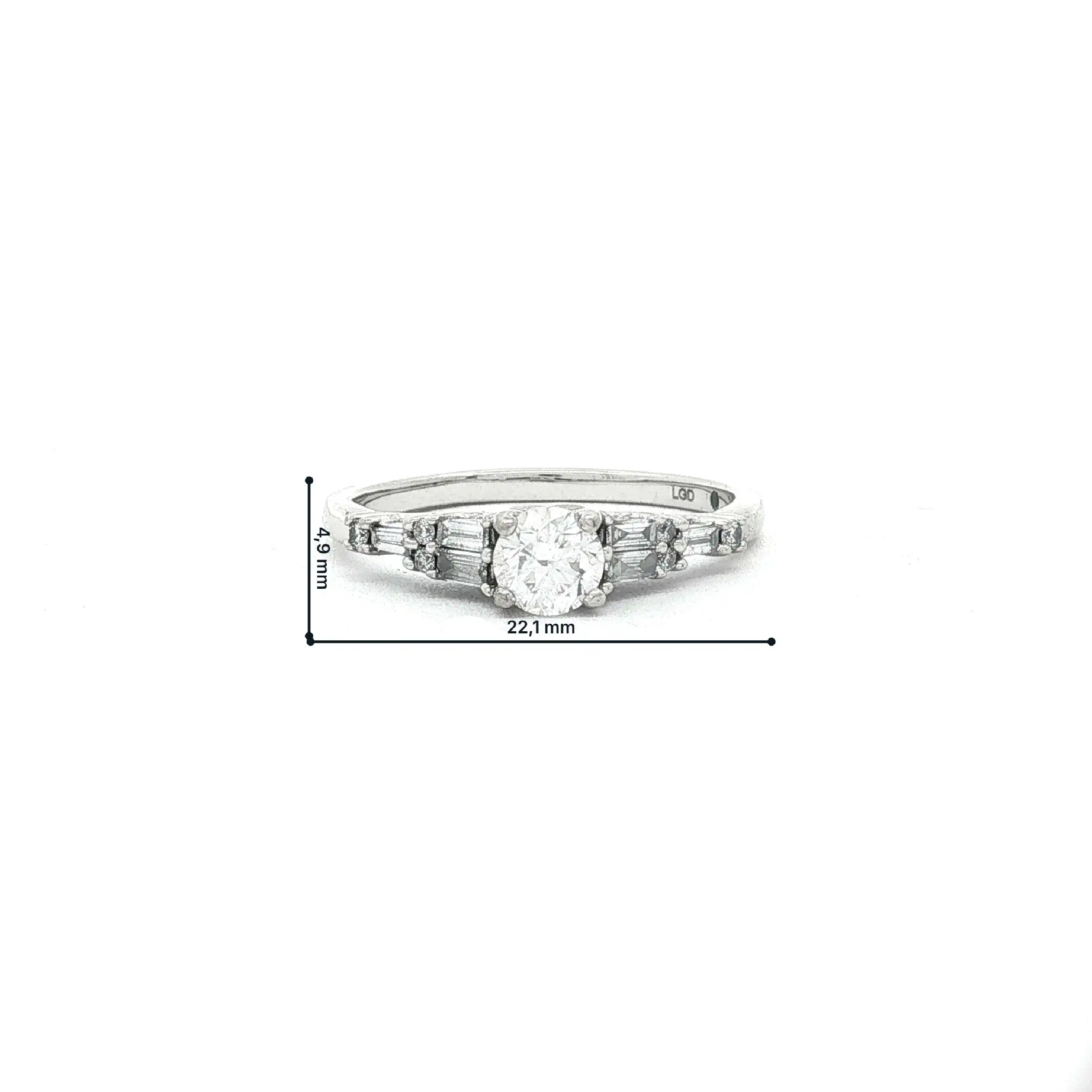 Ring Weißgold mit synthetischen Diamanten Ring Weißgold mit synthetischen Diamanten