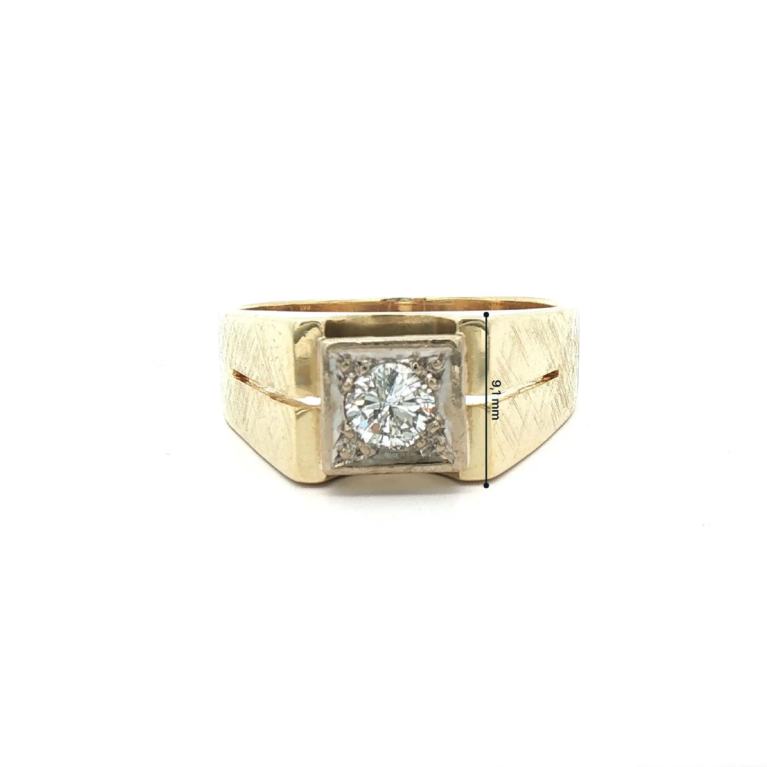 Herrenring Gelbgold mit Brillant