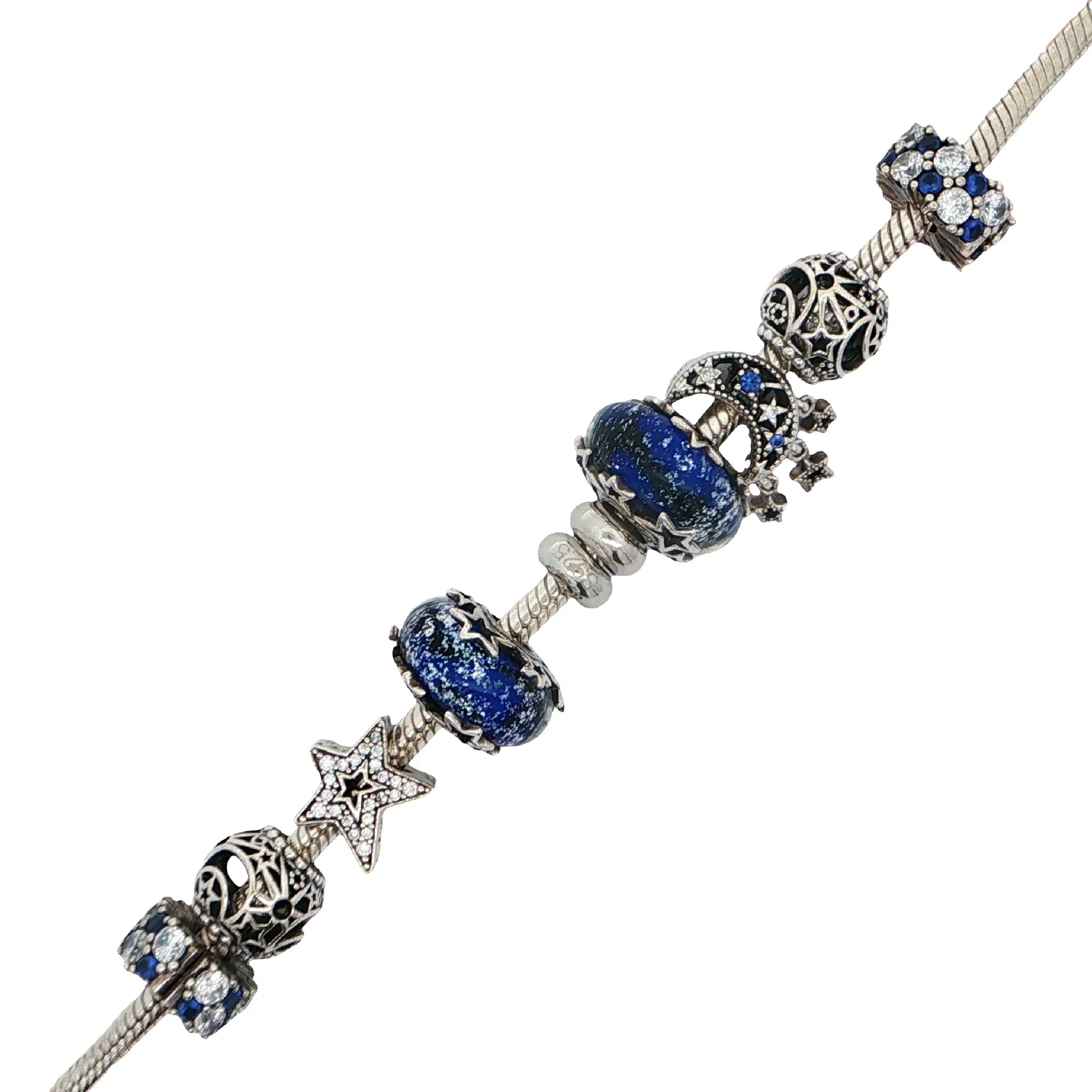 Pandora Armband Silber mit 10 Charms