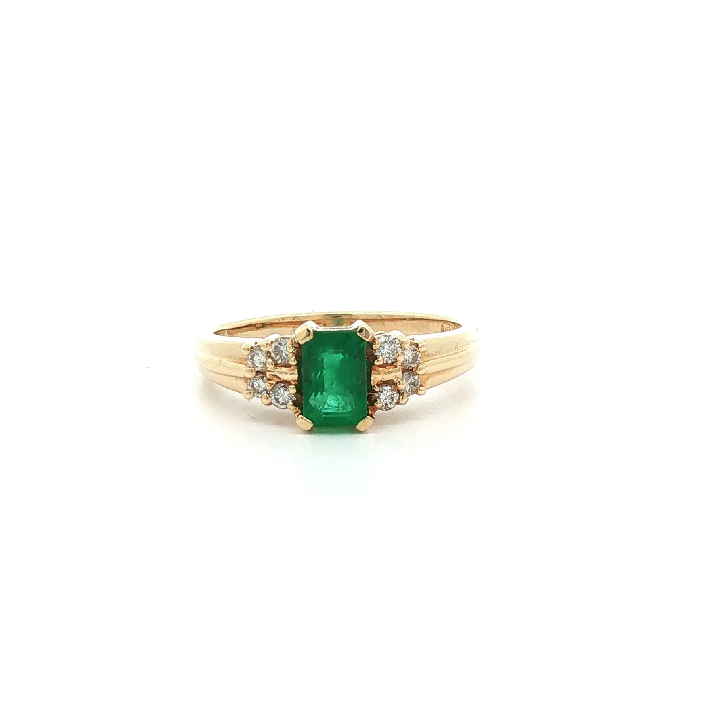 Ring Gelbgold mit Brillanten und Smaragd