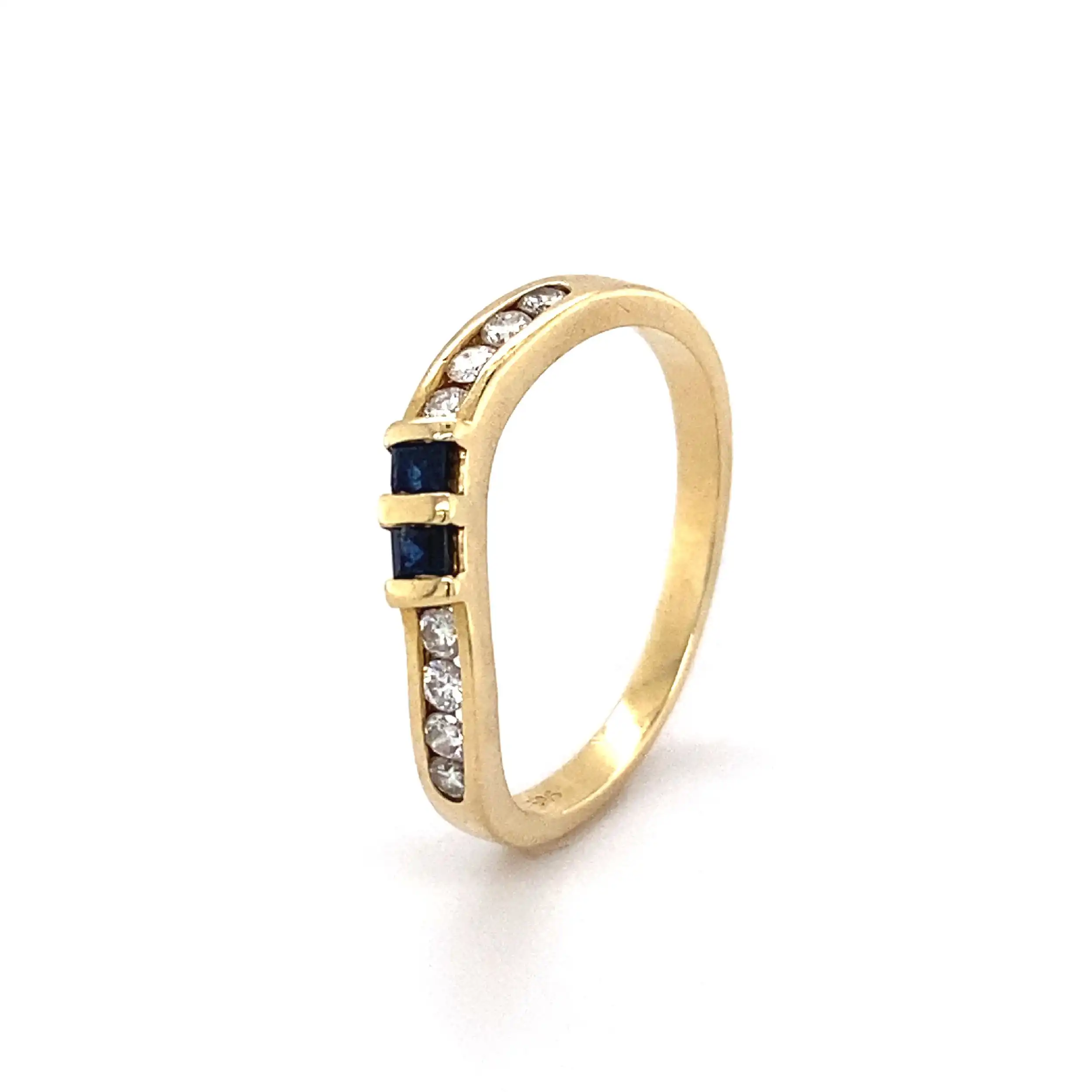 Ring Gelbgold mit Brillanten und blauen Farbsteinen Ring Gelbgold mit Brillanten und blauen Farbsteinen