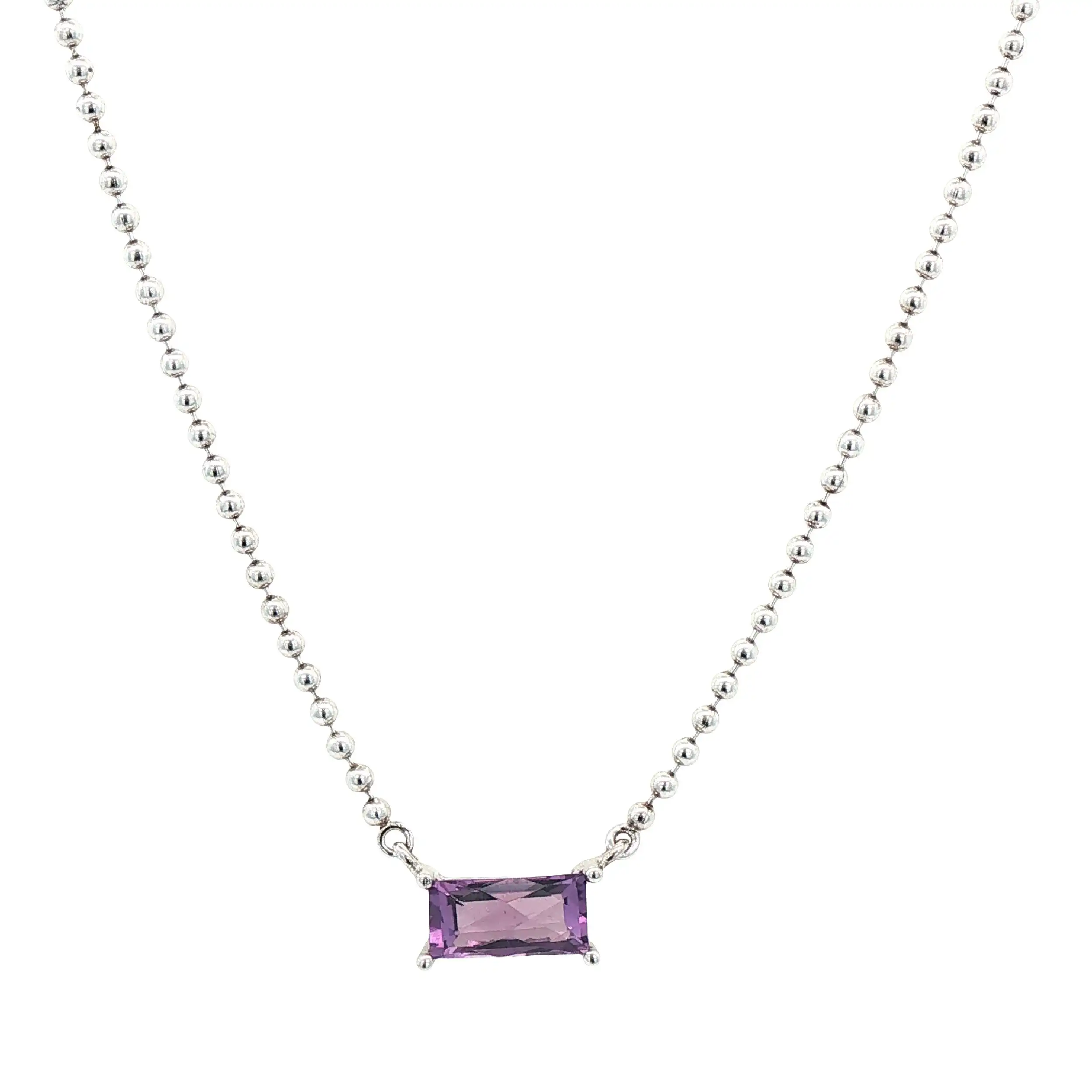 Kügelchenkette Silber mit Amethyst Kügelchenkette Silber mit Amethyst