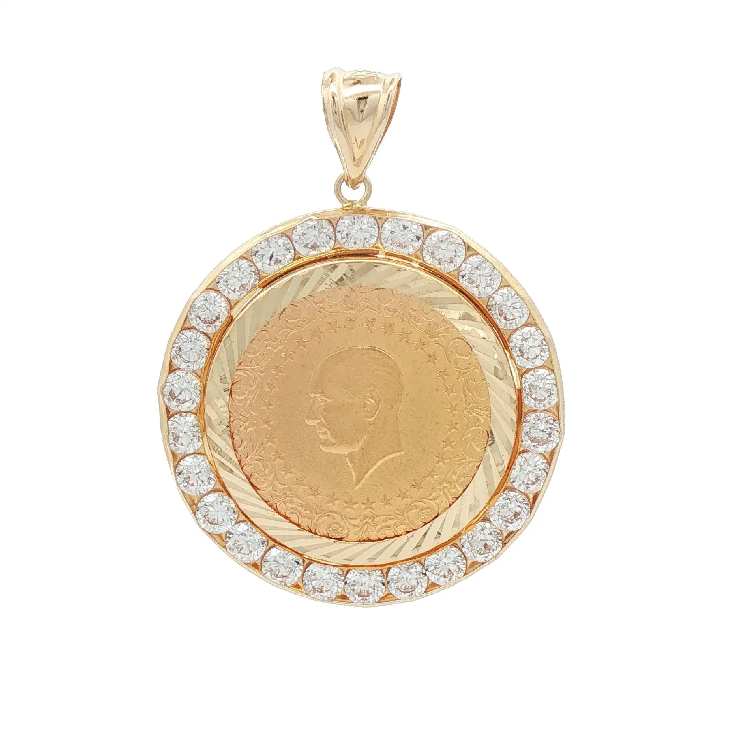 Anhänger Gelbgold mit Piaster und Zirkonia