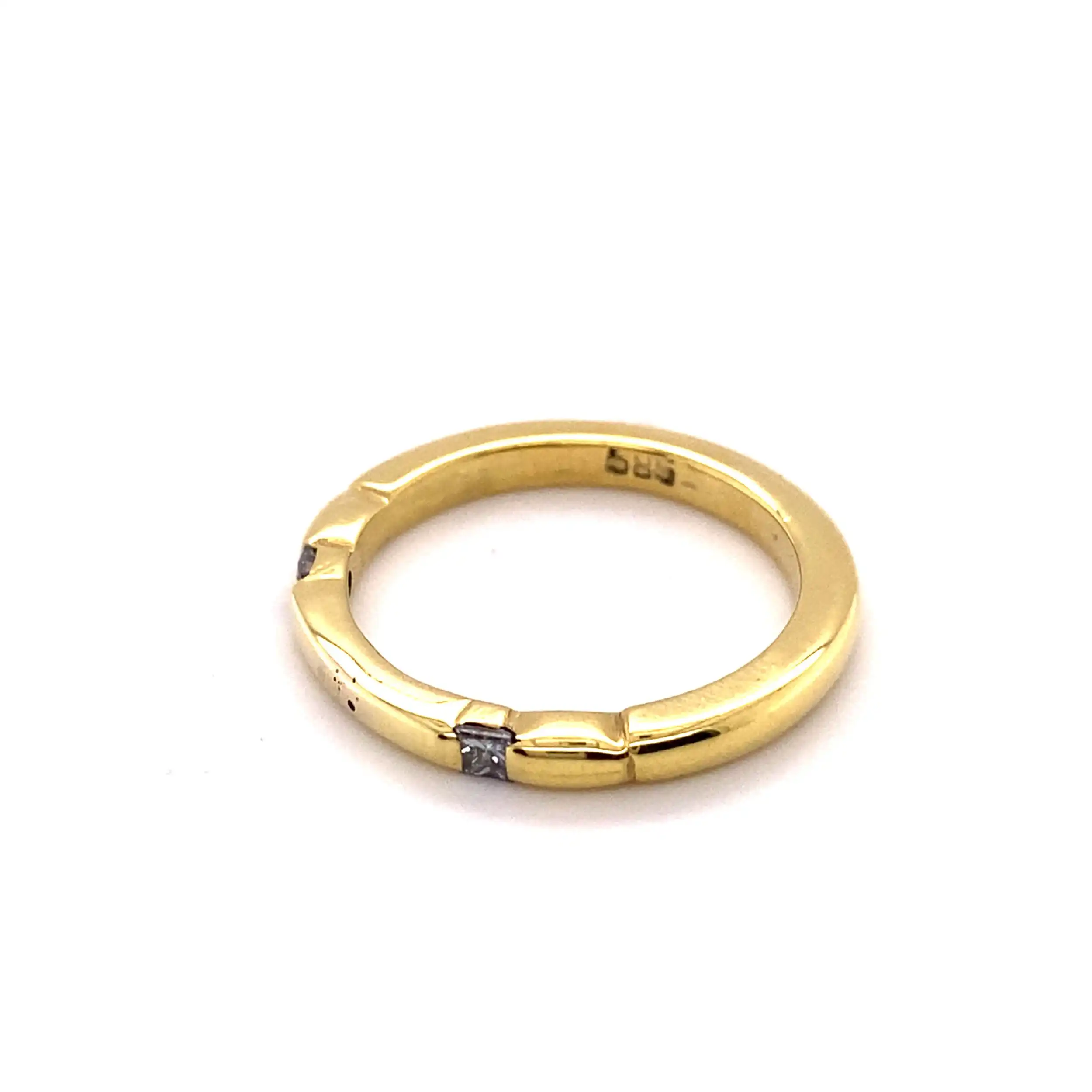 Ring Gelbgold mit 2 Princess Cut Diamanten ca. 0,08ct Ring Gelbgold mit 2 Princess Cut Diamanten ca. 0,08ct