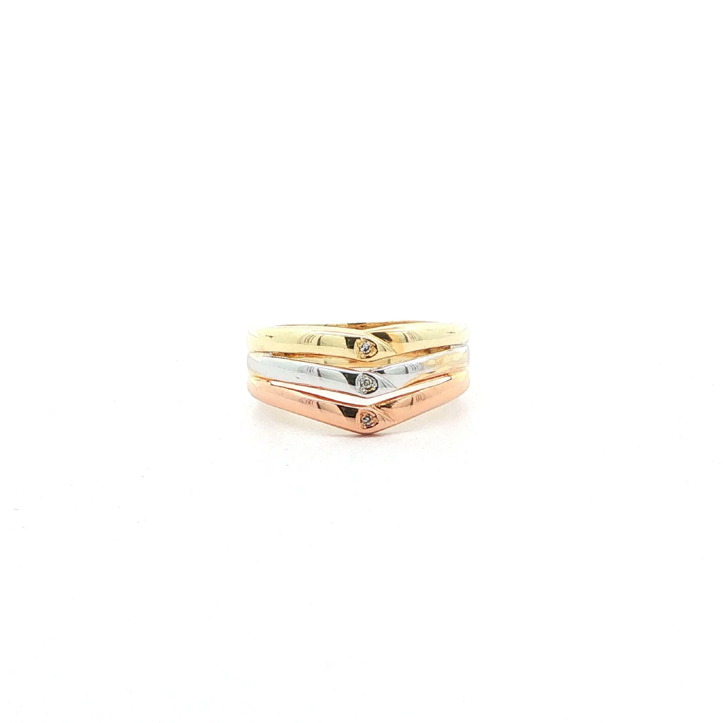 Ring Tricolor mit Diamanten Ring Tricolor mit Diamanten