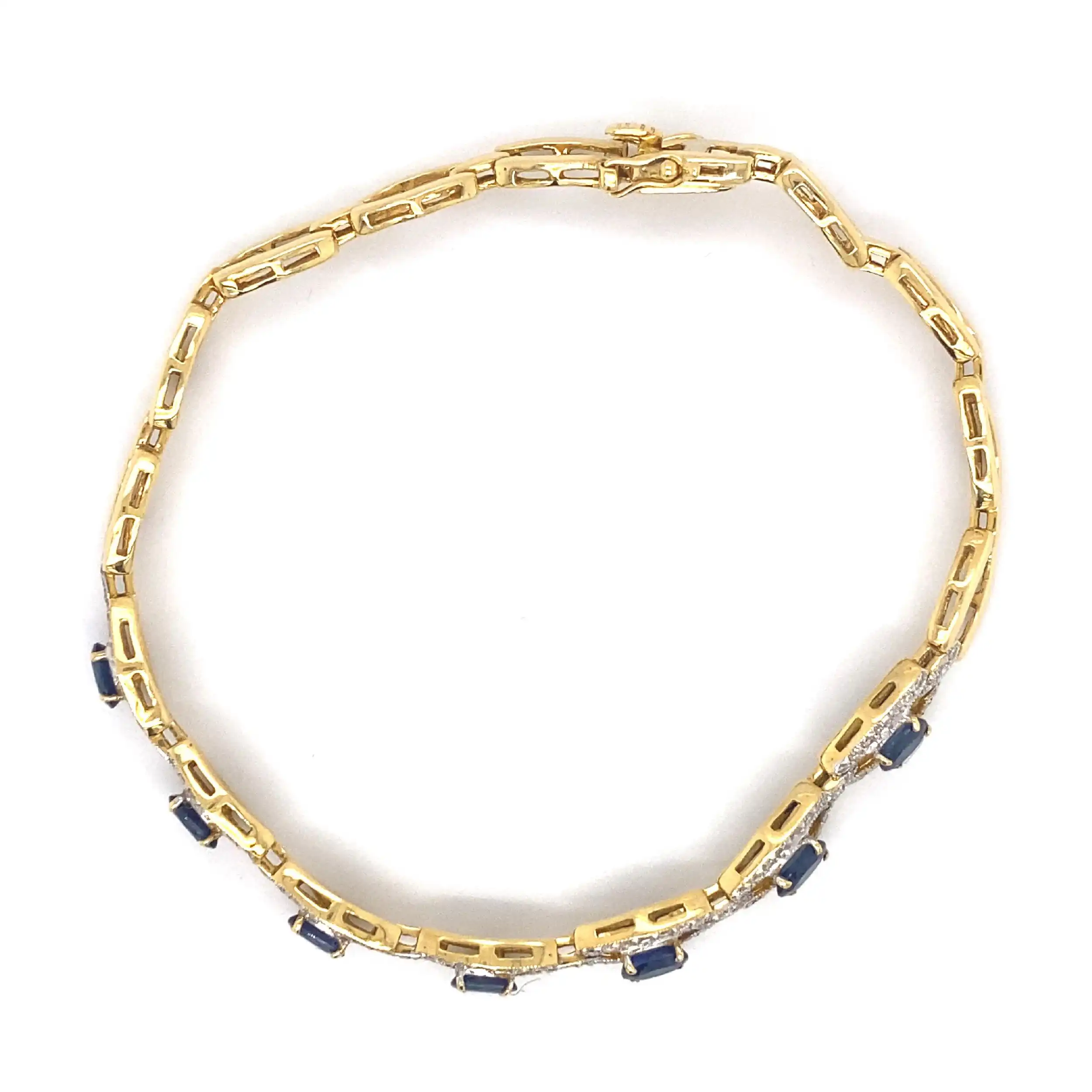 Armband Bicolor mit Saphiren und Brillanten Armband Bicolor mit Saphiren und Brillanten