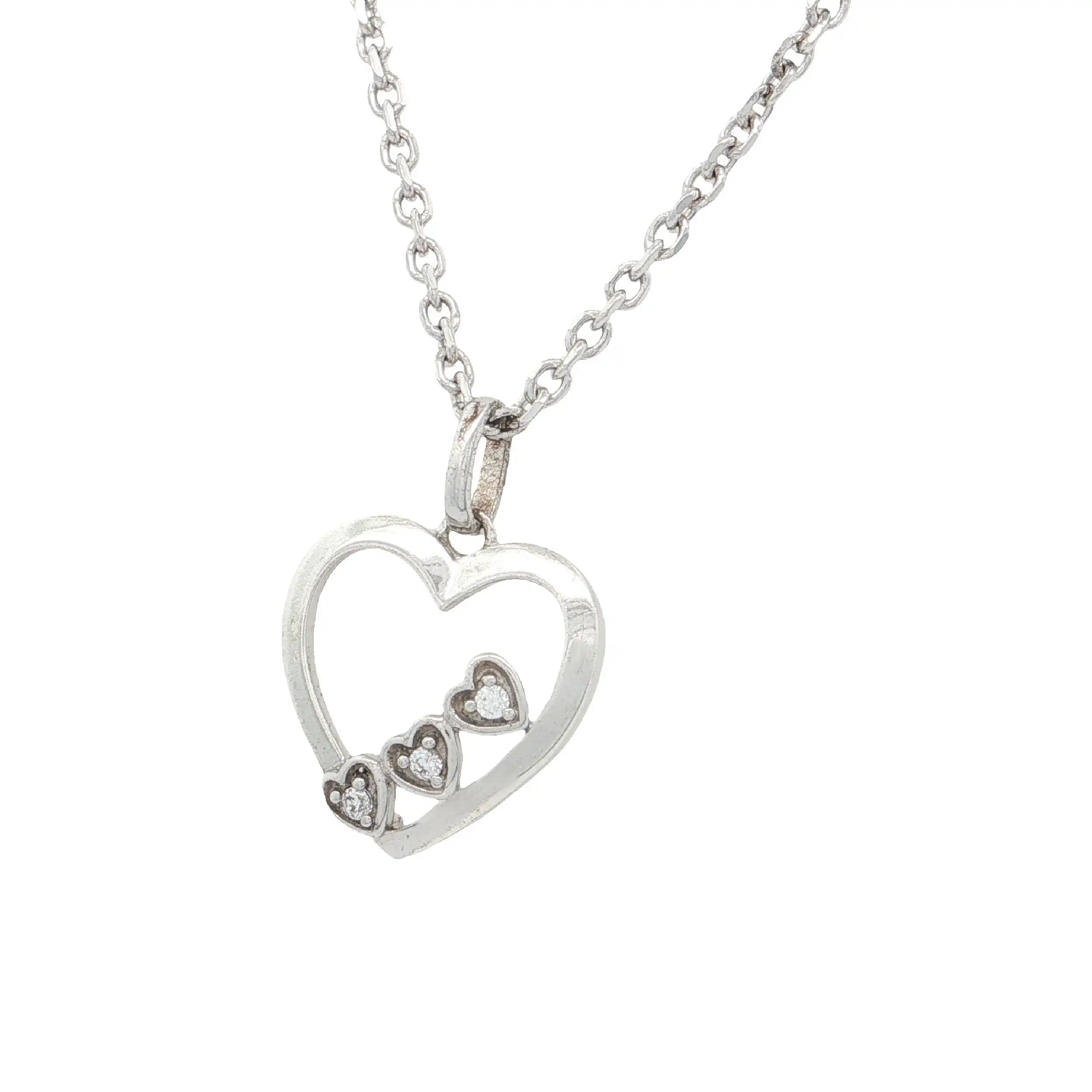 Kette Silber mit Herzanhänger mit Zirkonia Kette Silber mit Herzanhänger mit Zirkonia