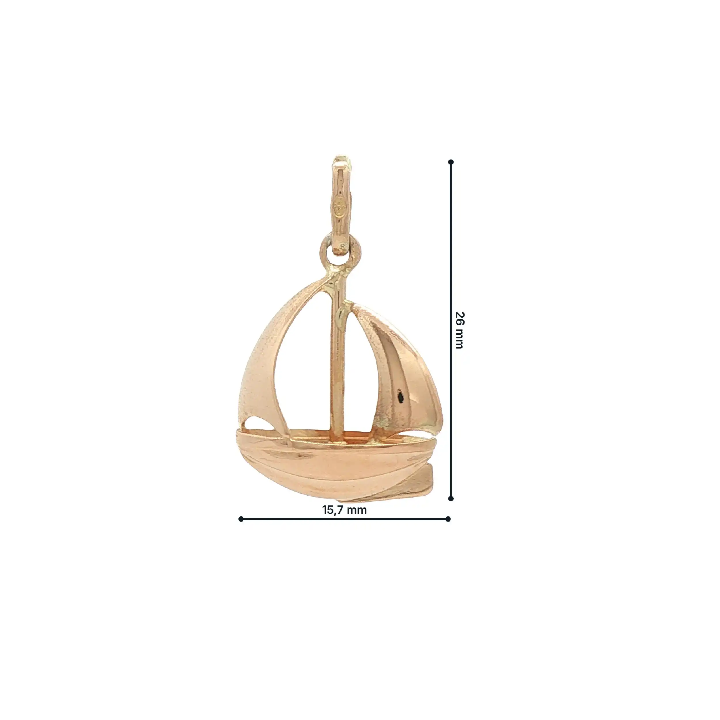 Anhänger Gelbgold Segelboot Anhänger Gelbgold Segelboot