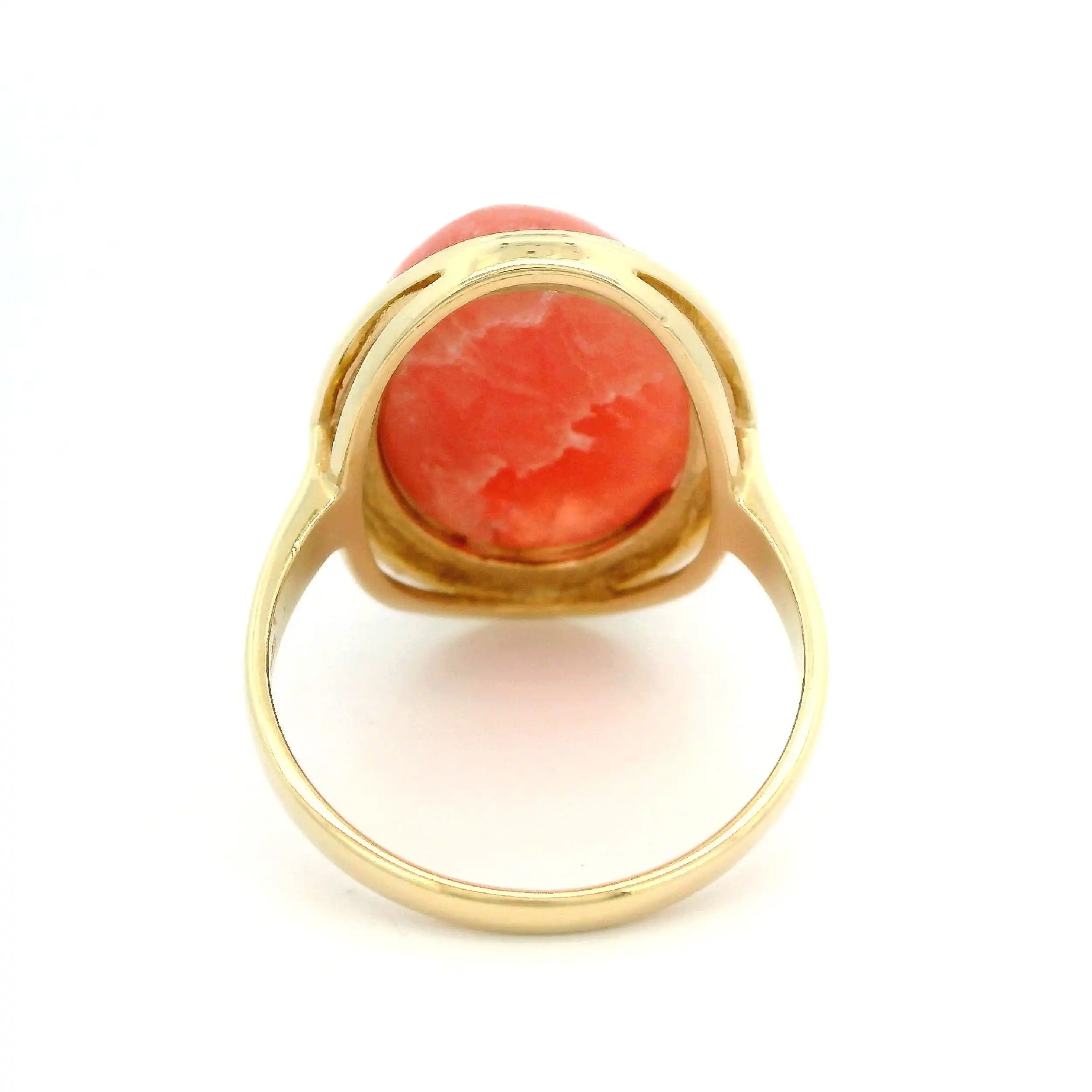 Ring Gelbgold mit Rhodochrosit Cabochon Ring Gelbgold mit Rhodochrosit Cabochon