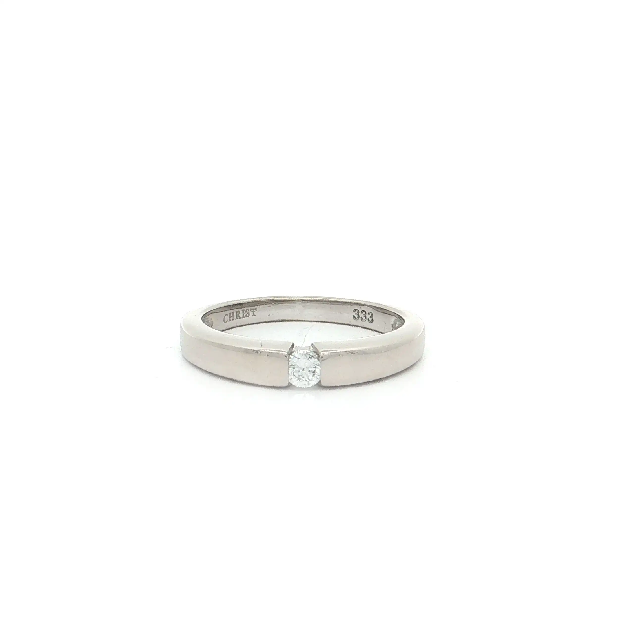 Ring Weißgold mit Brillant "Christ"