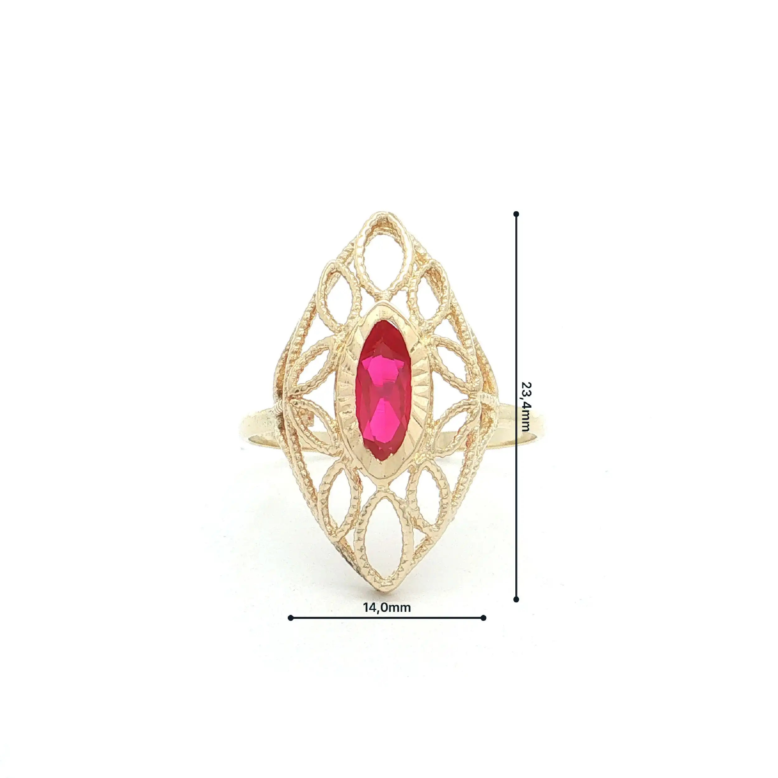 Ring Gelbgold mit synthetischem Korund Ring Gelbgold mit synthetischem Korund