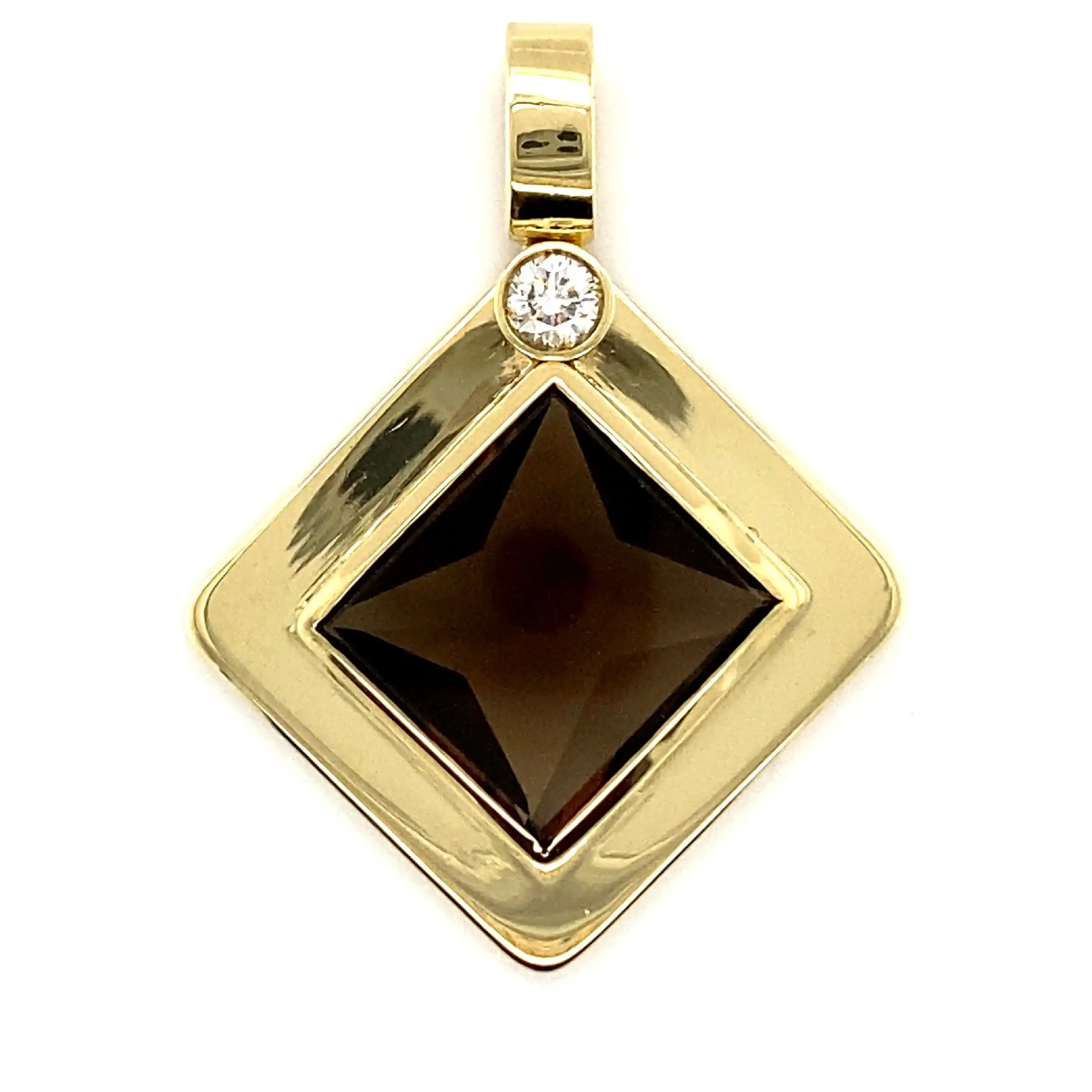 Anhänger Gelbgold mit Rauchquarz & Brillant Anhänger Gelbgold mit Rauchquarz & Brillant