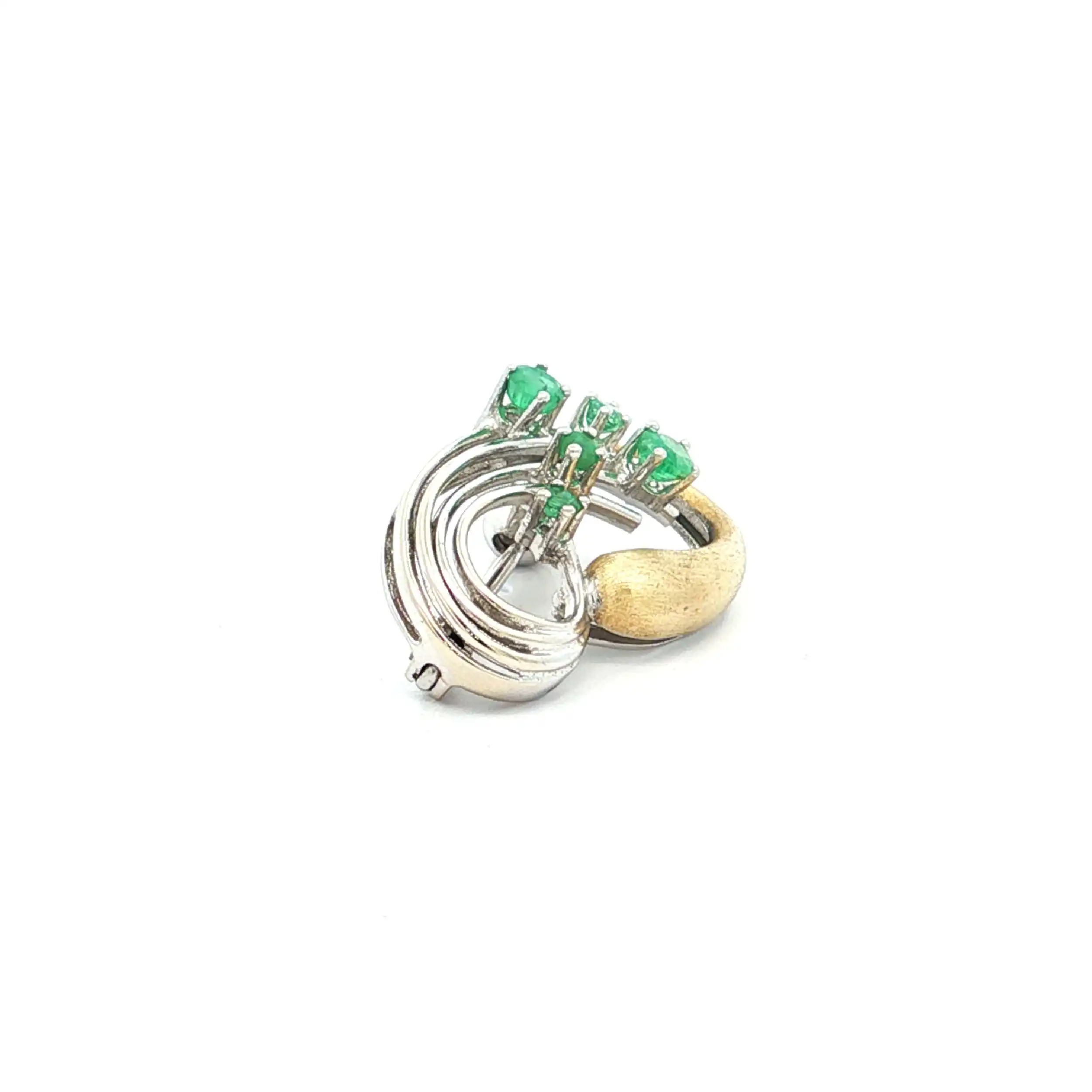 Brosche Bicolor mit Smaragden Brosche Bicolor mit Smaragden