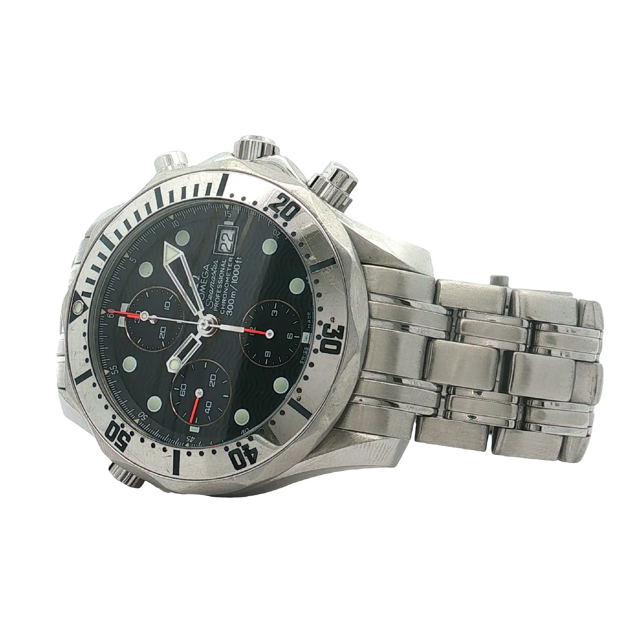 Herrenuhr Omega Seamaster Chrono Automatik - Gehäuse hat Gebrauchsspuren , Revision neu! Herrenuhr Omega Seamaster Chrono Automatik - Gehäuse hat Gebrauchsspuren , Revision neu!