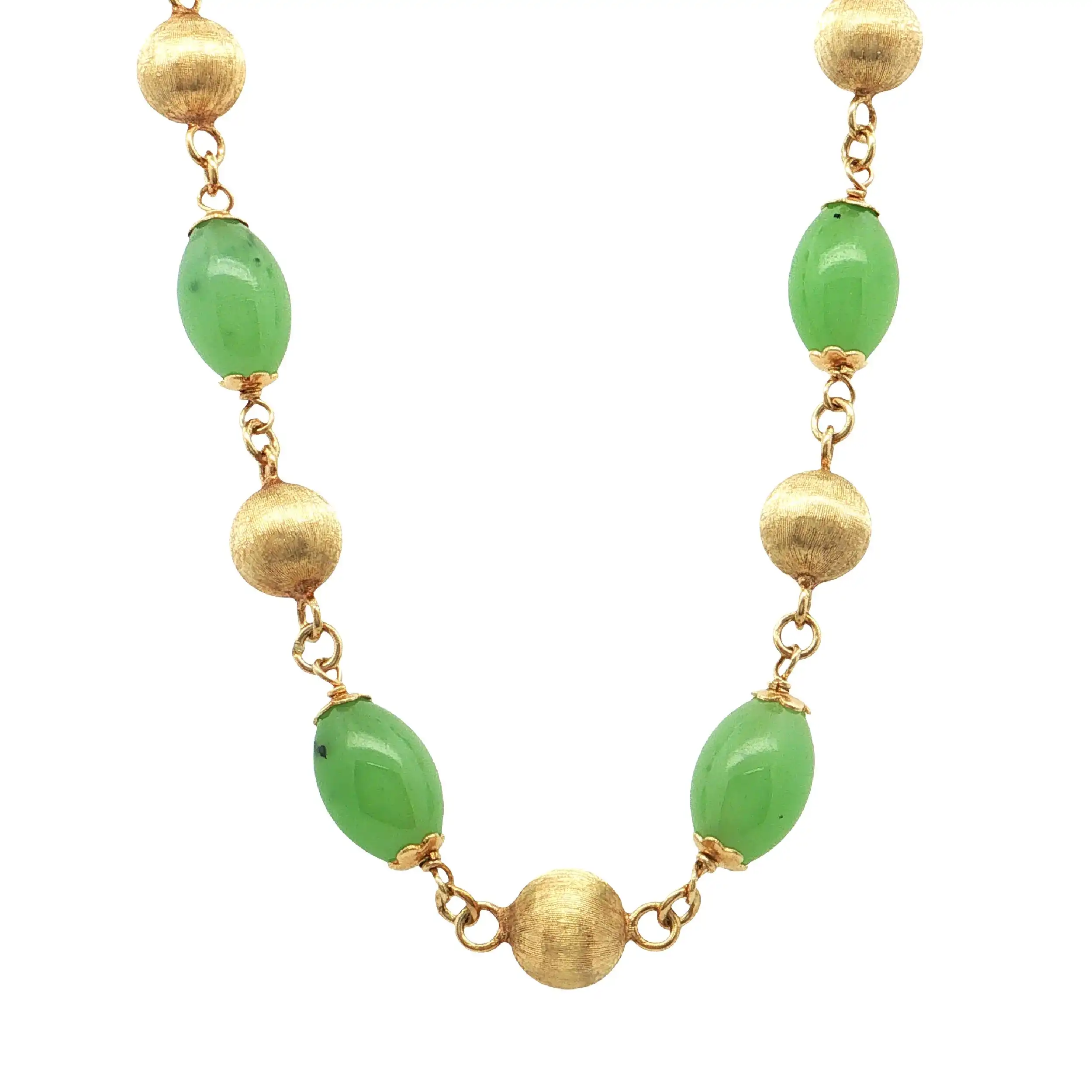Kette Gelbgold mit Chrysoprasen