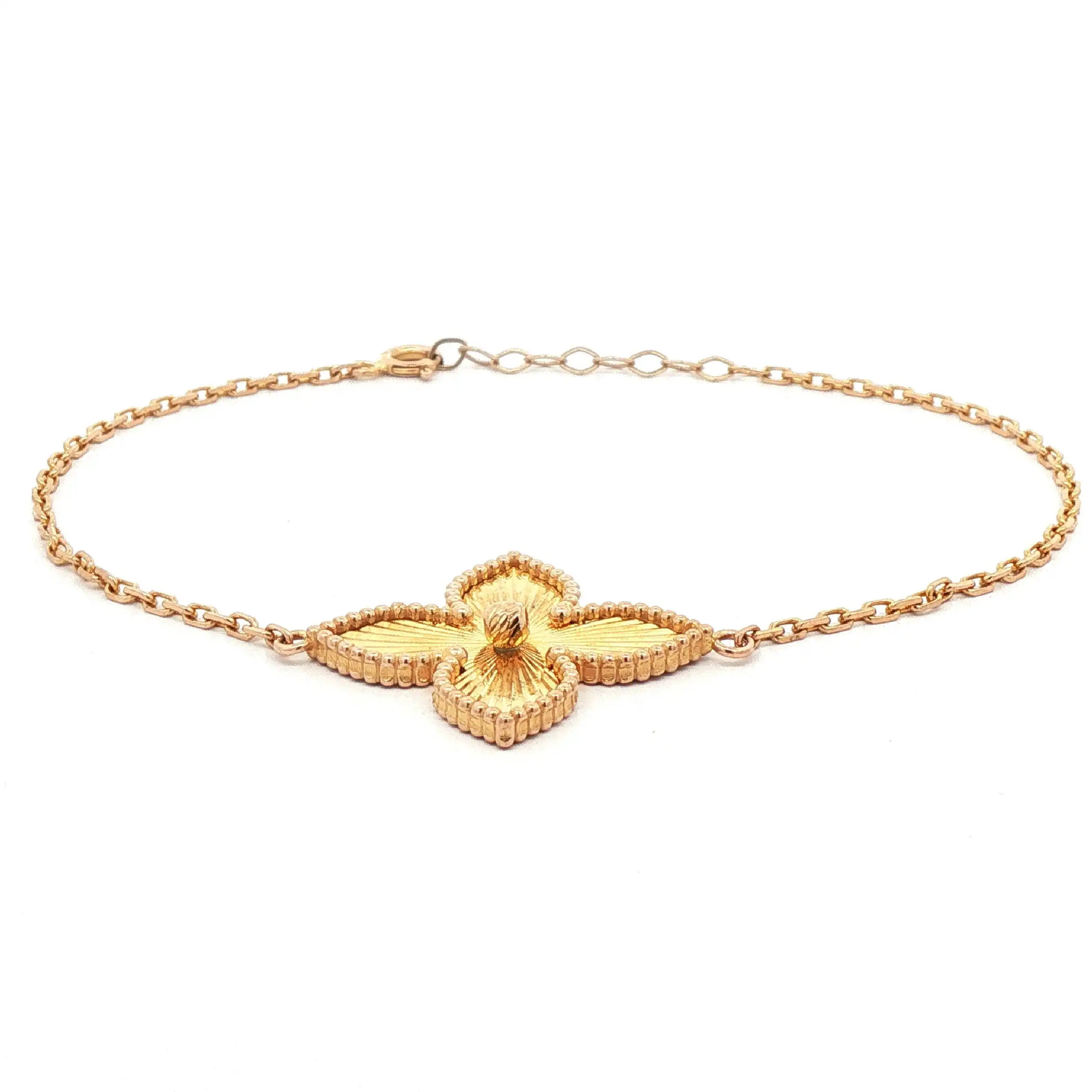 Ankerarmband Gelbgold mit Blume