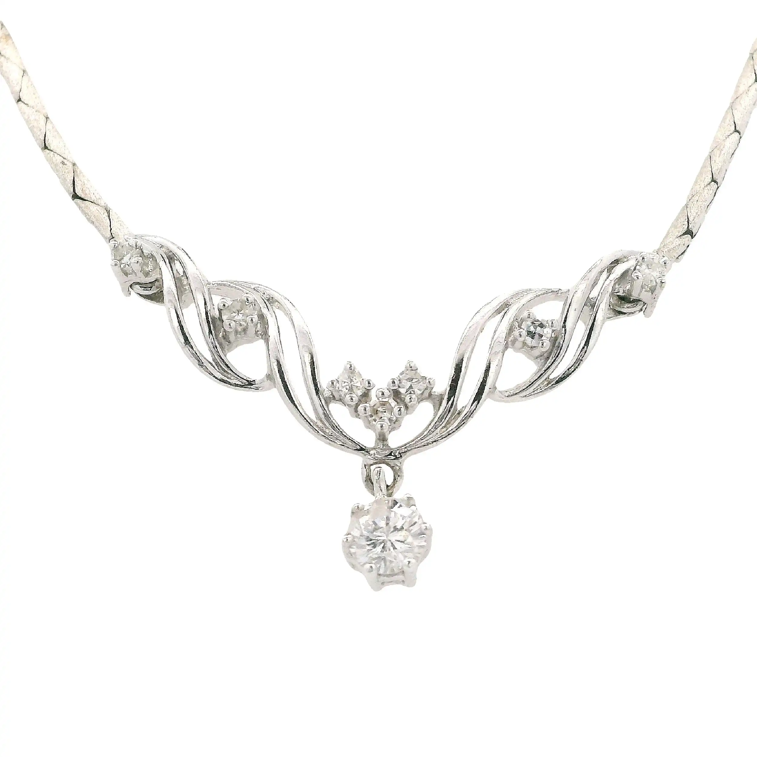 Collier Weißgold mit Brillanten und Diamanten