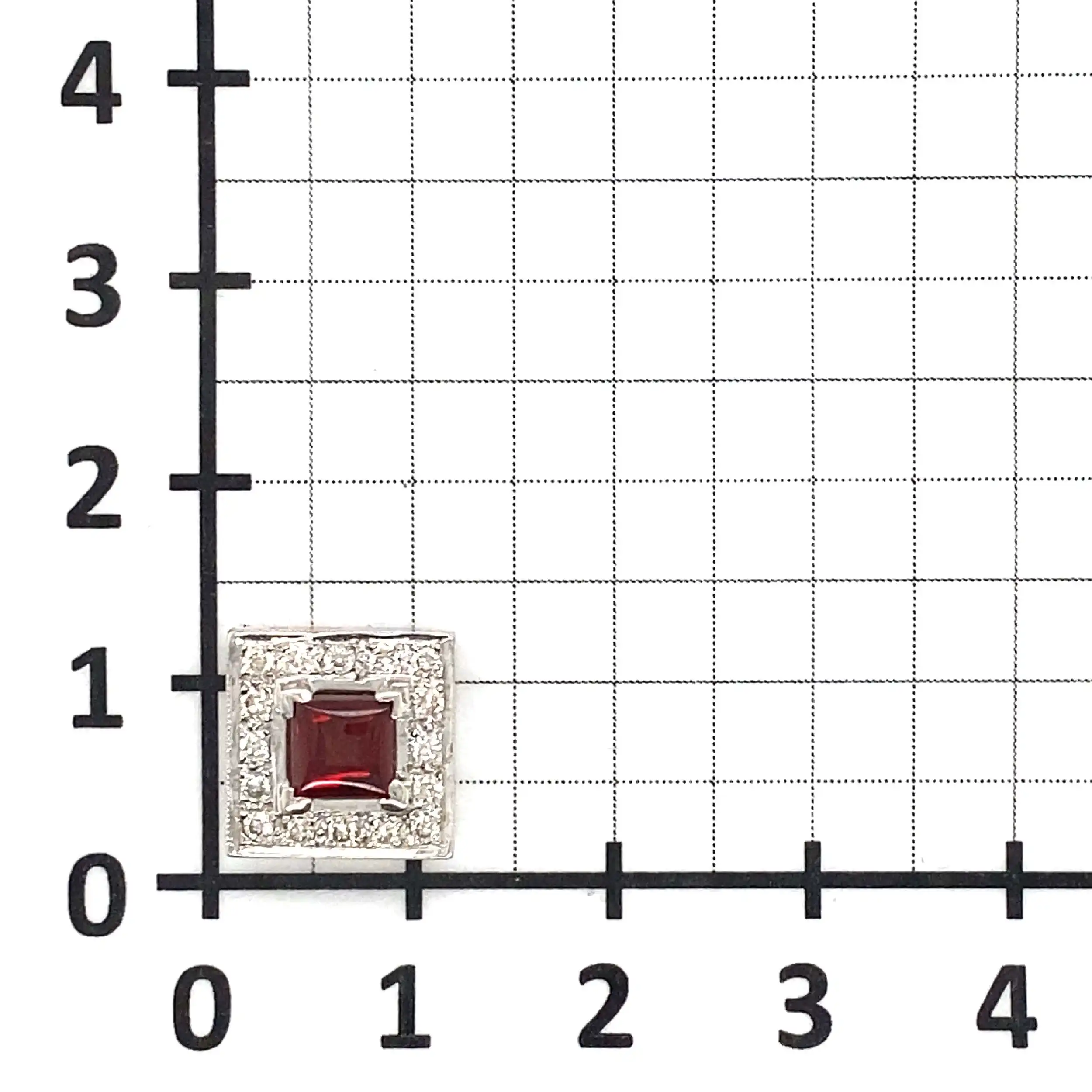Anhänger Weißgold mit rotem Farbstein und Brillanten Anhänger Weißgold mit rotem Farbstein und Brillanten