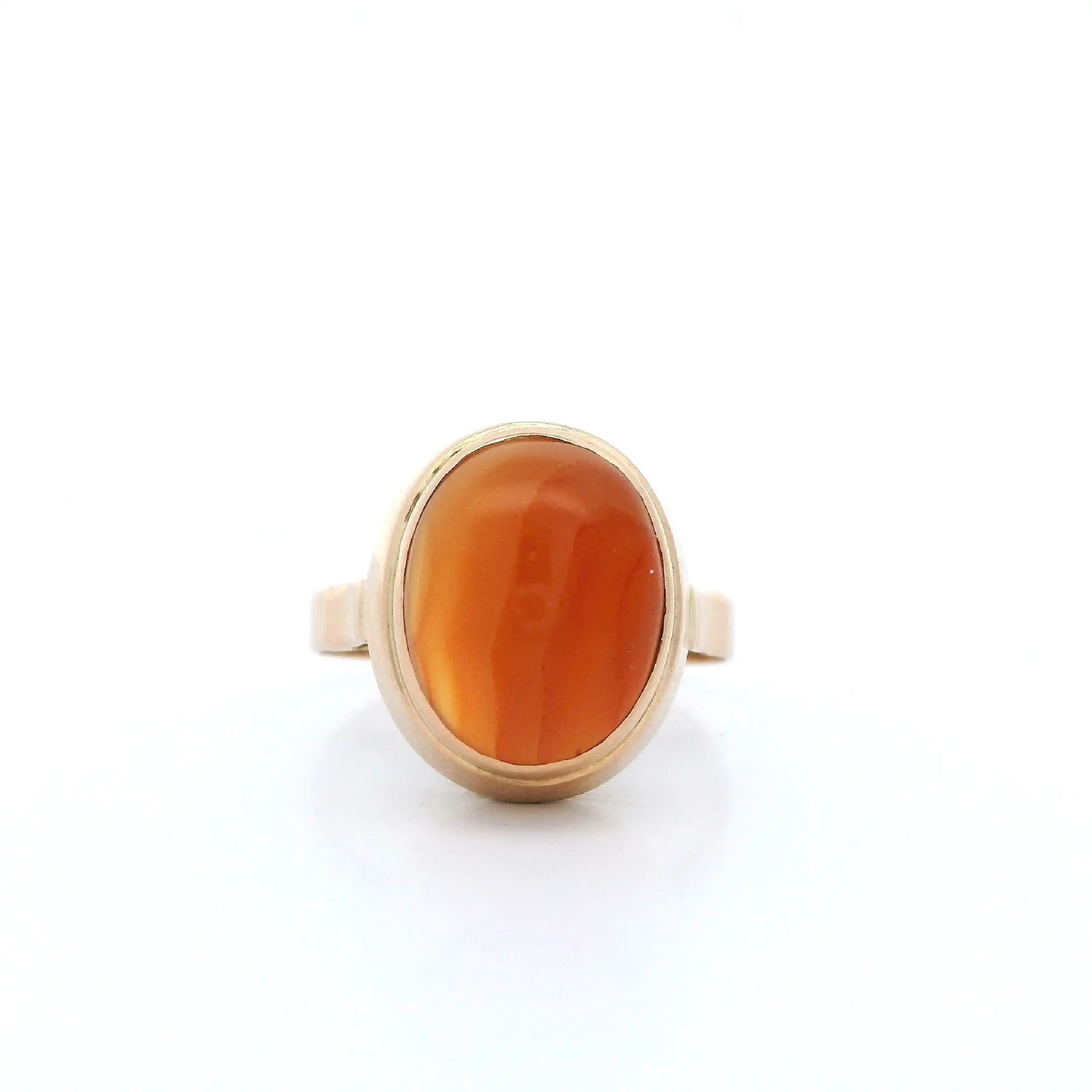 Ring Roségold mit Feuerachat Cabochon