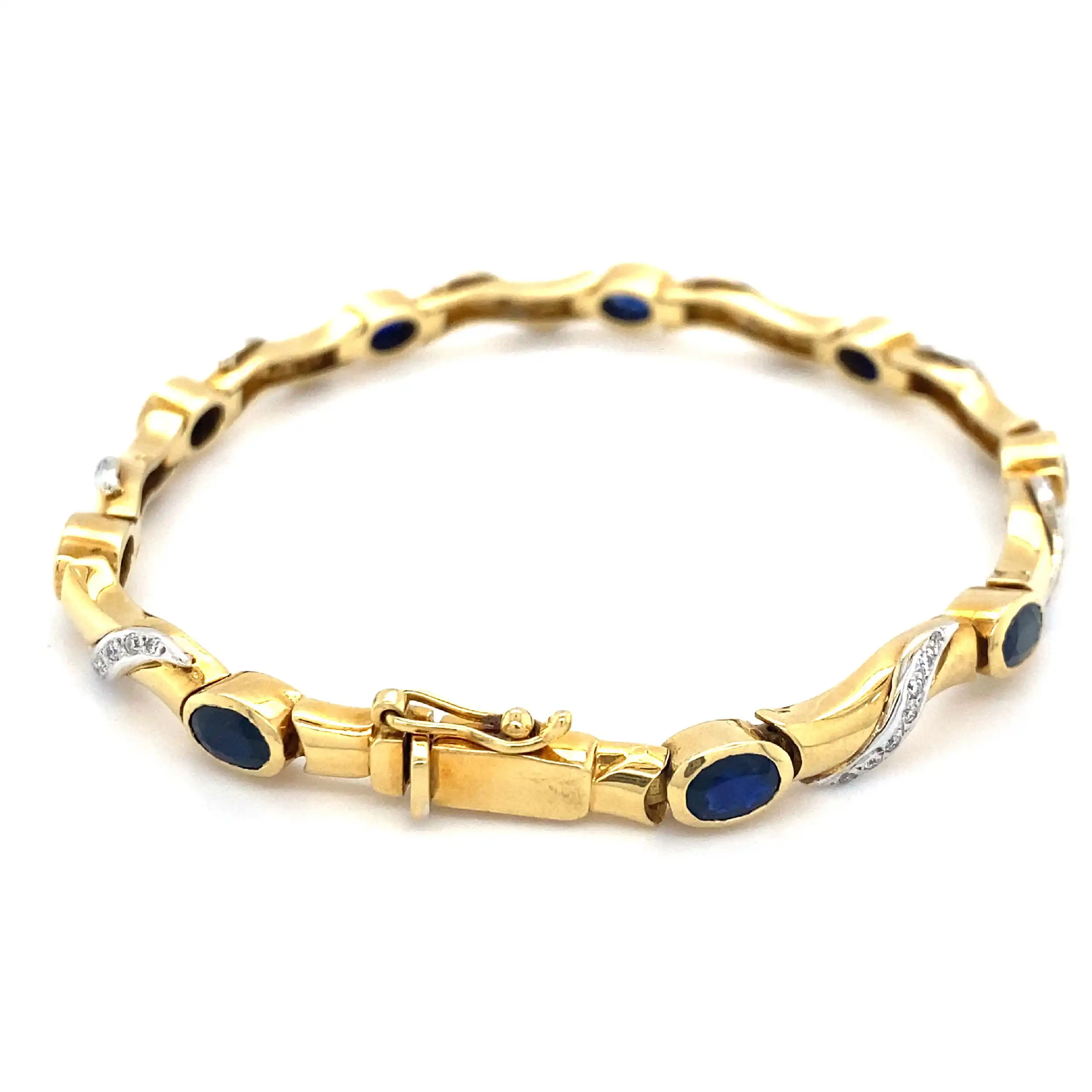 Armband Bicolor mit Saphiren und Brillanten Armband Bicolor mit Saphiren und Brillanten