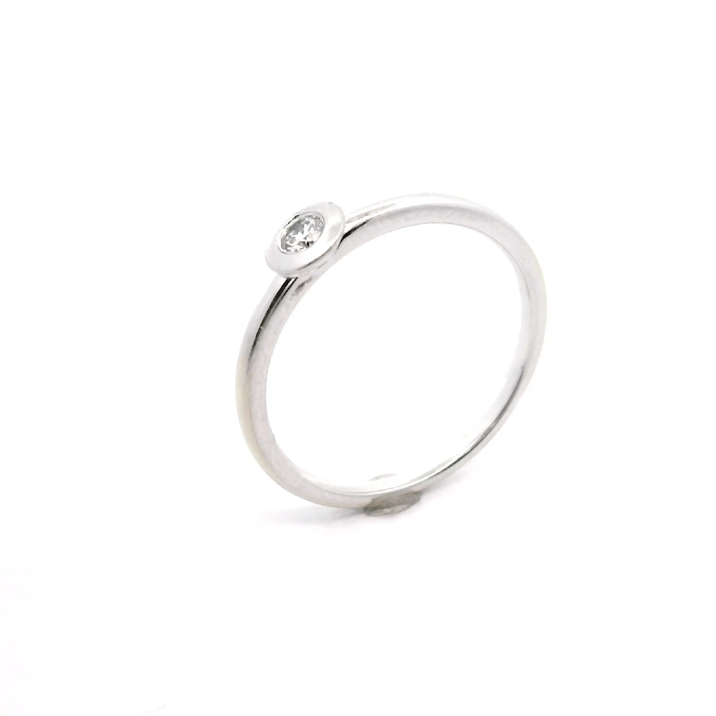 Ring Weißgold mit Brillant Ring Weißgold mit Brillant