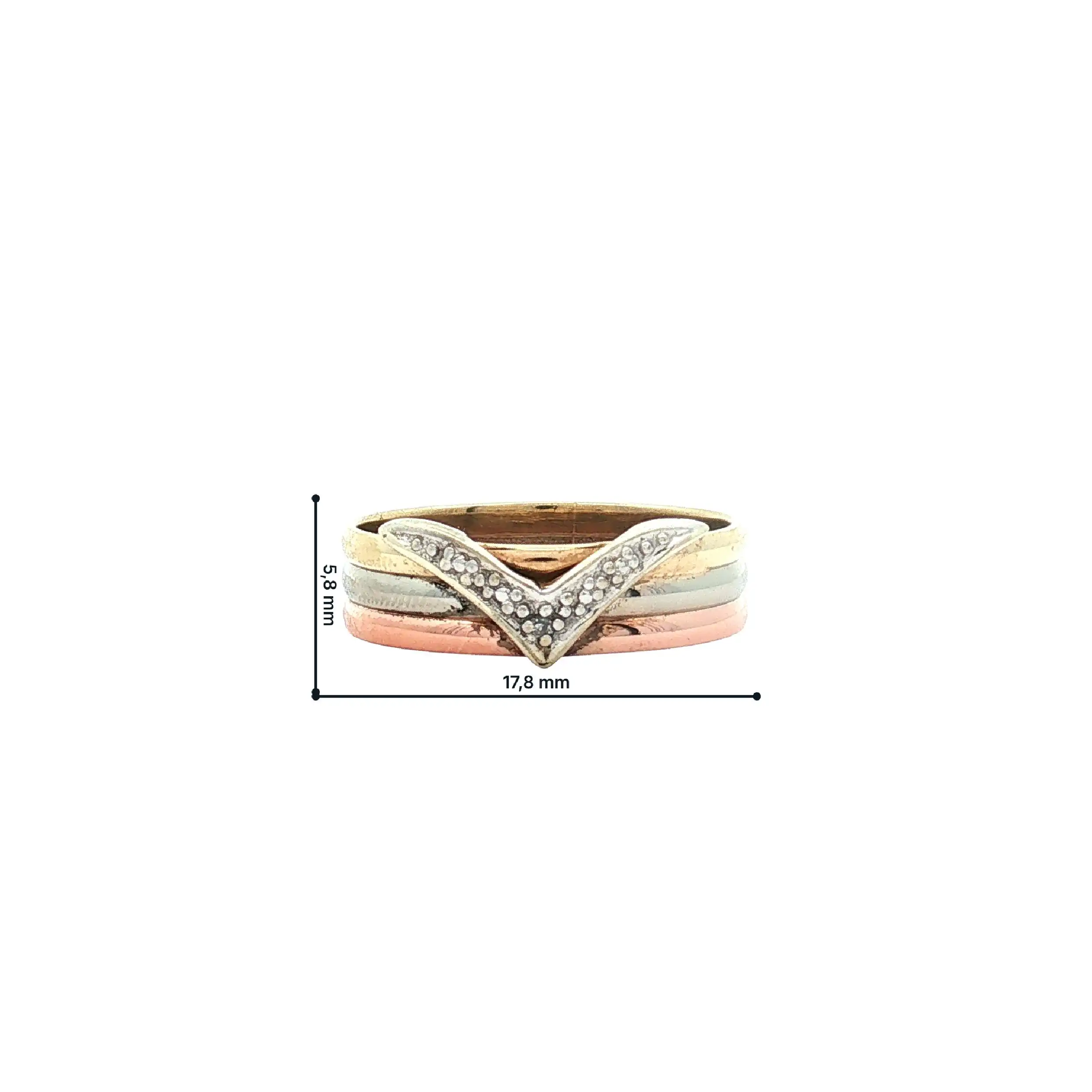 Ring Tricolor mit Diamant Ring Tricolor mit Diamant