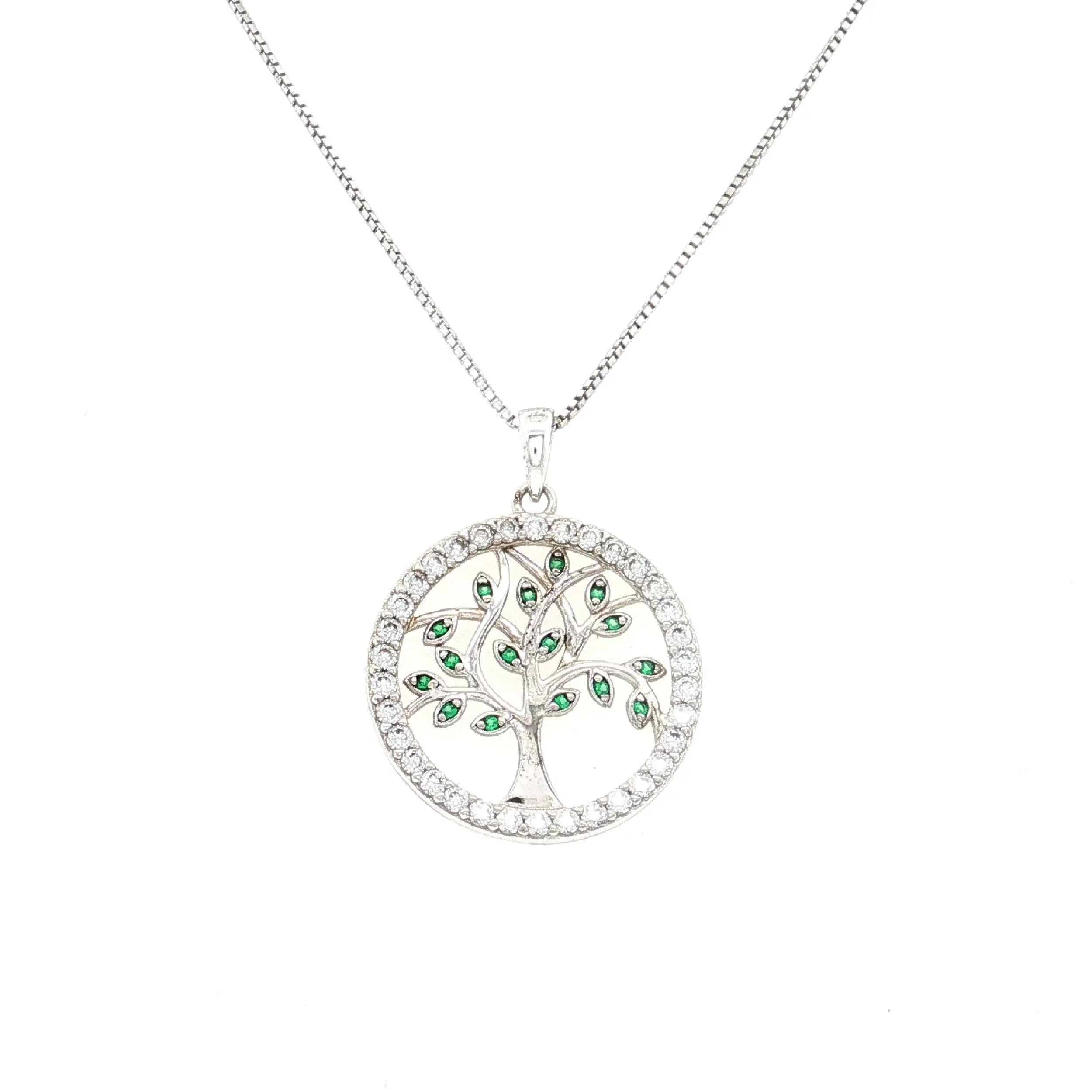 Kette Silber mit Anhänger Zirkonia